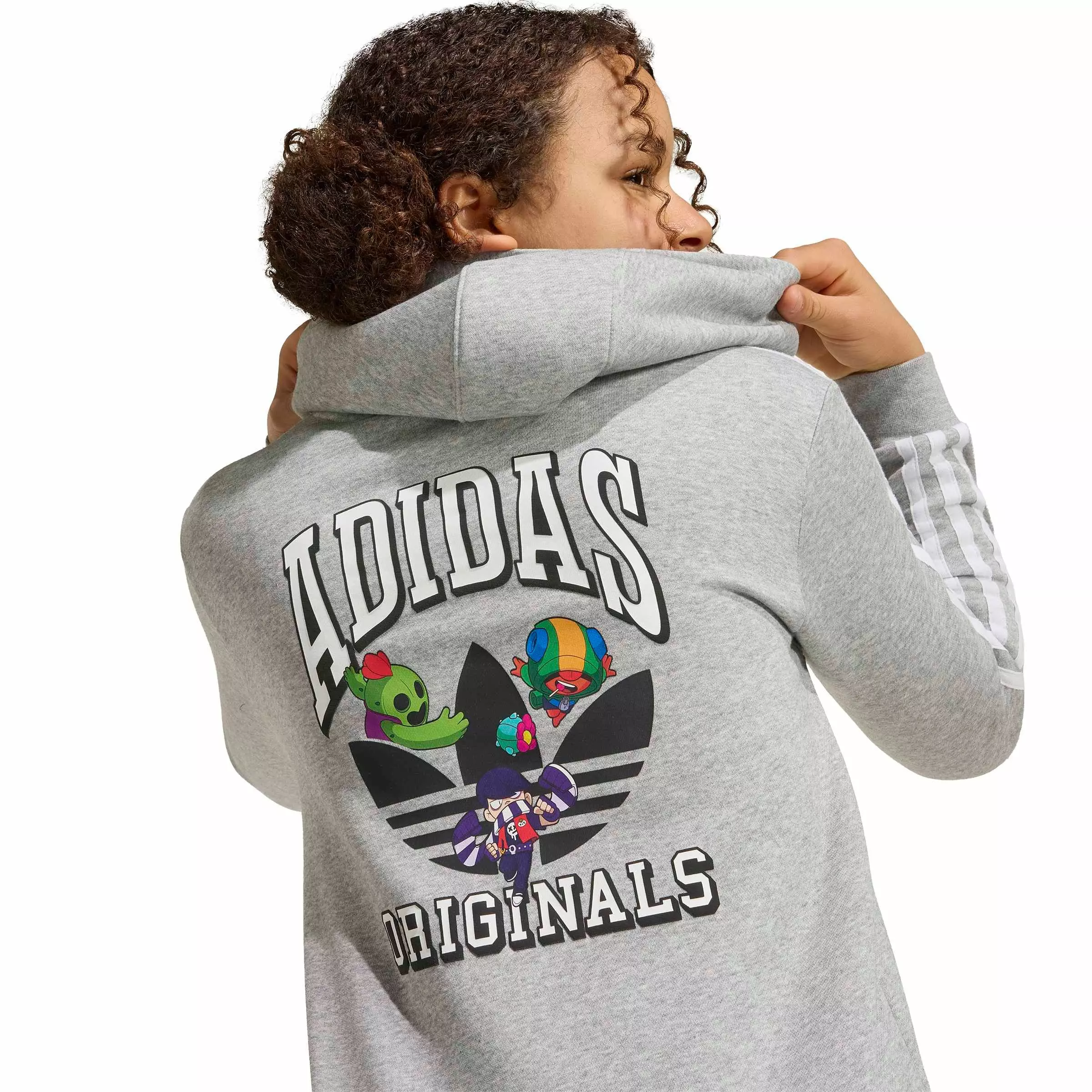 adidas Originals Big Kids' Graphic Loose Hoodie - Grey - GREY