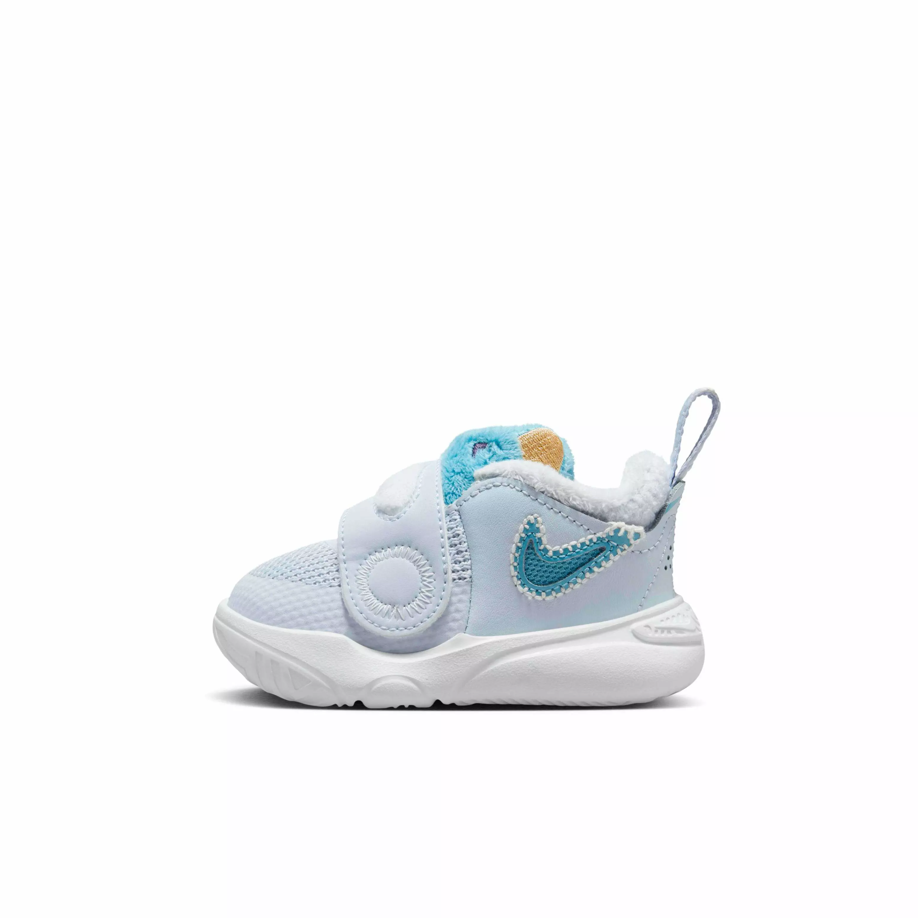 Nike Team Hustle D 11 "Grey/Summit White/Gold/Denim Turquoise" Infant Boys' Basketball Shoe - GREY/WHITE/GOLD/TURQUOISE