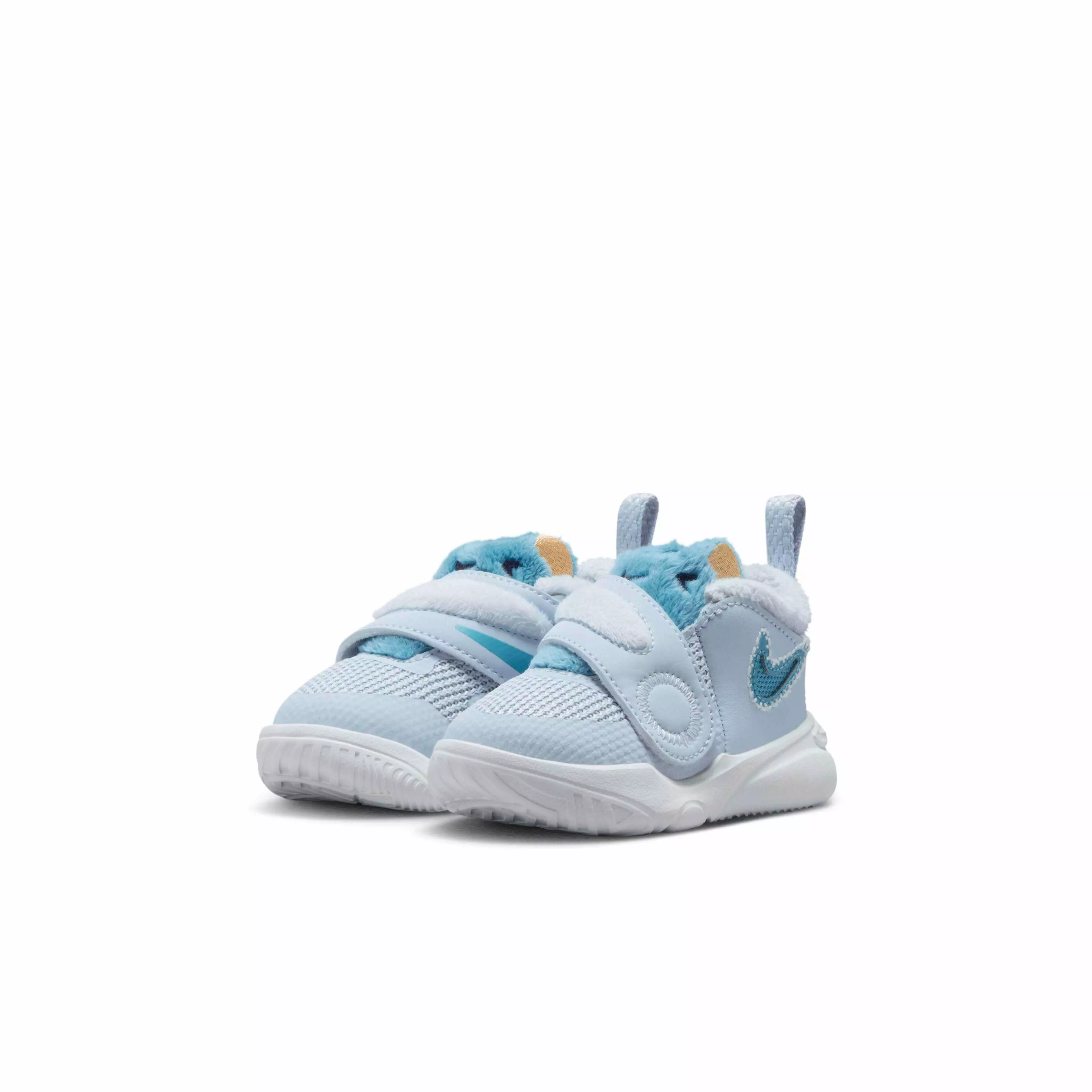 Nike Team Hustle D 11 "Grey/Summit White/Gold/Denim Turquoise" Infant Boys' Basketball Shoe - GREY/WHITE/GOLD/TURQUOISE