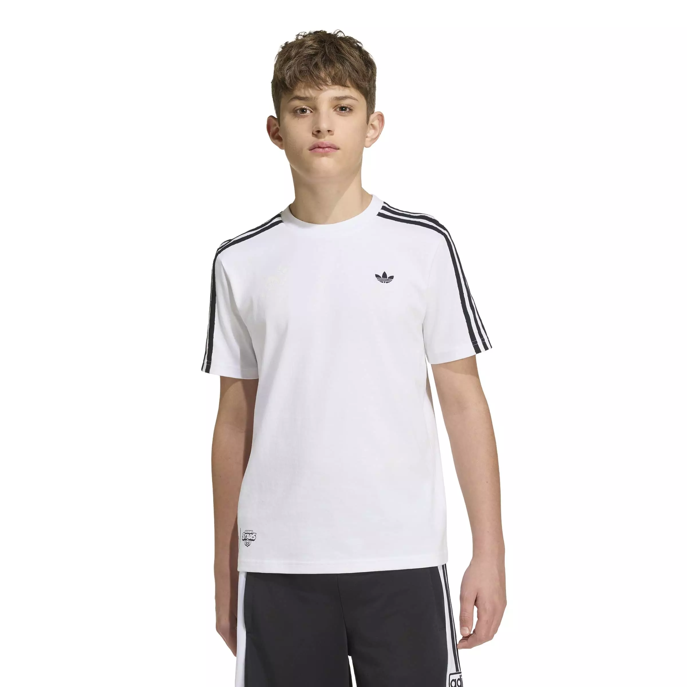 adidas Originals Big Boys' Graphic Loose Tee Shirt - White - WHITE