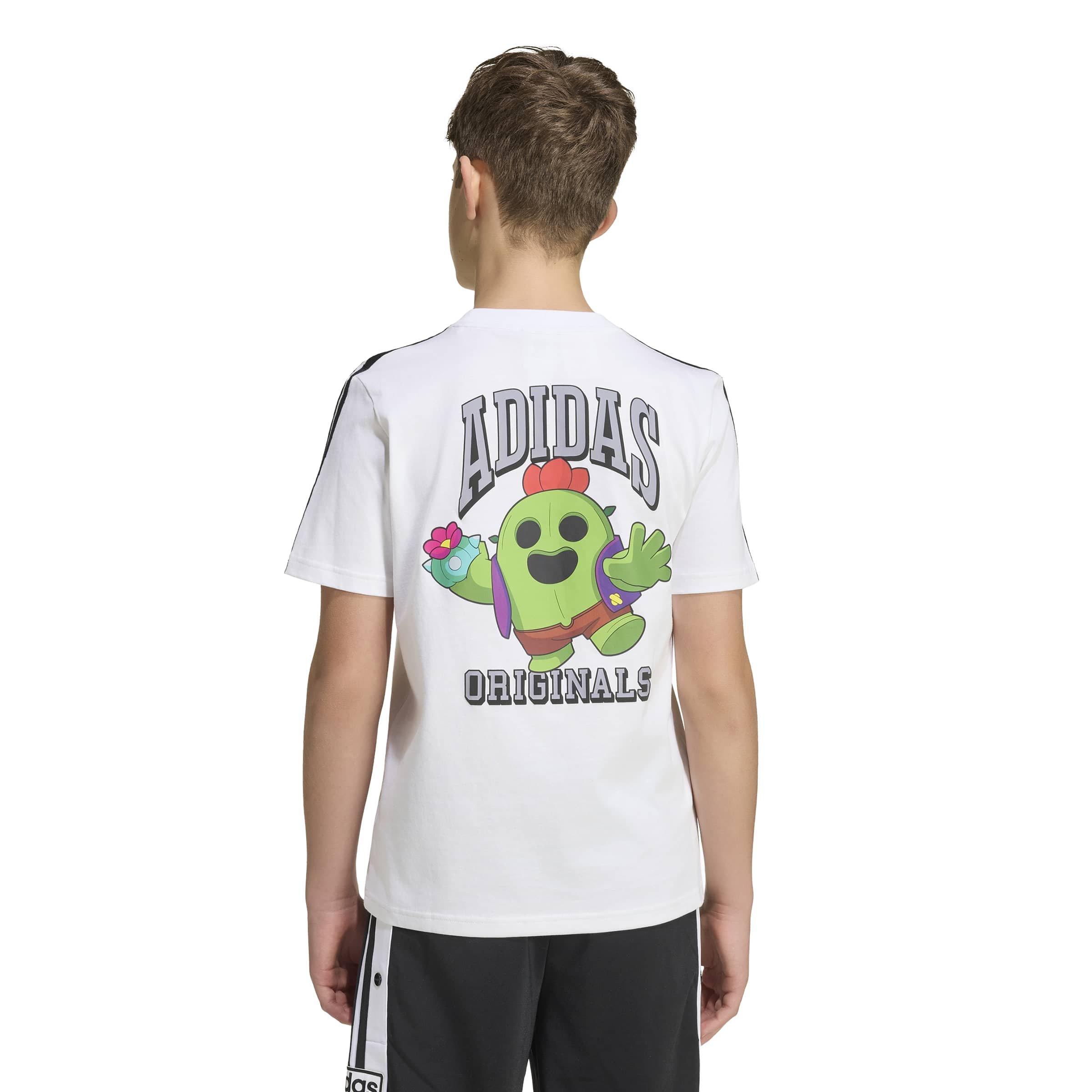 adidas Originals Big Boys' Graphic Loose Tee Shirt - White - WHITE