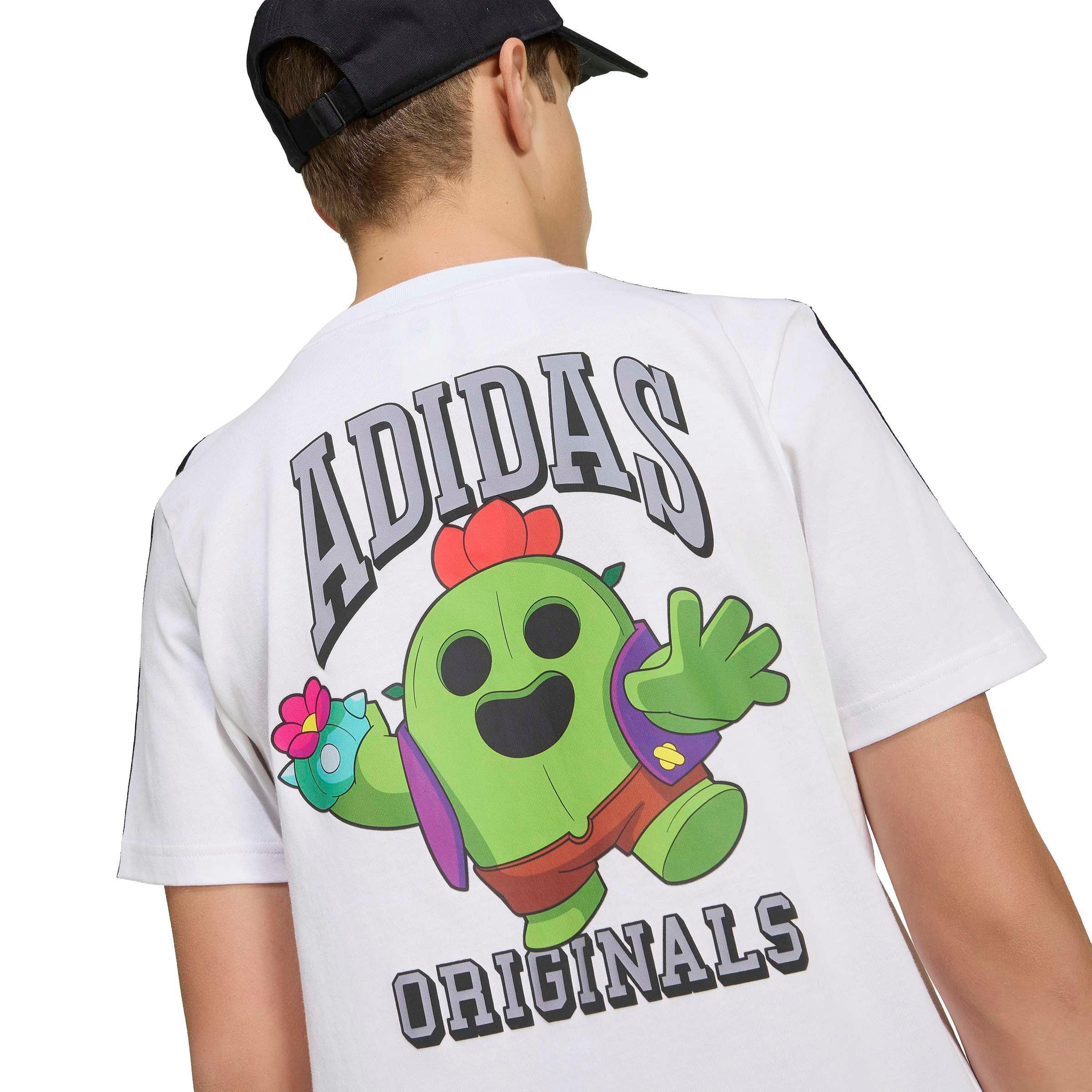adidas Originals Big Boys' Graphic Loose Tee Shirt - White - WHITE