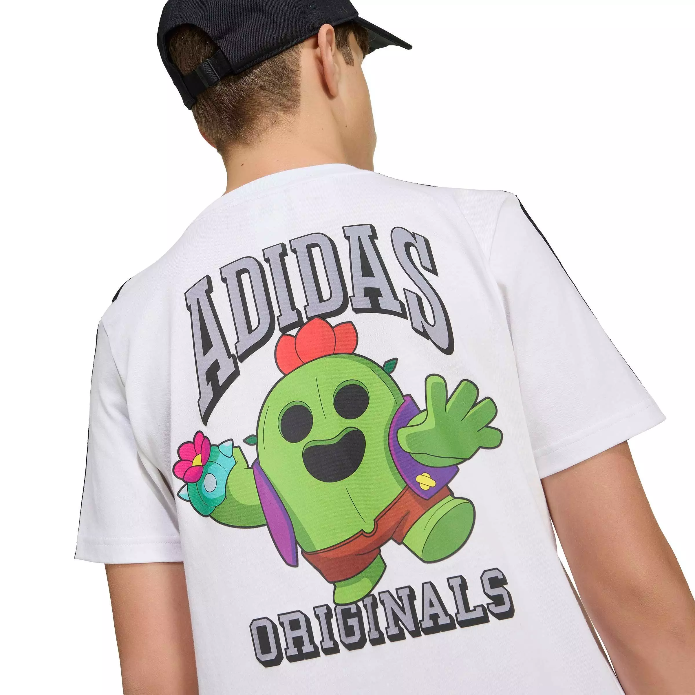 adidas Originals Big Boys' Graphic Loose Tee Shirt - White - WHITE