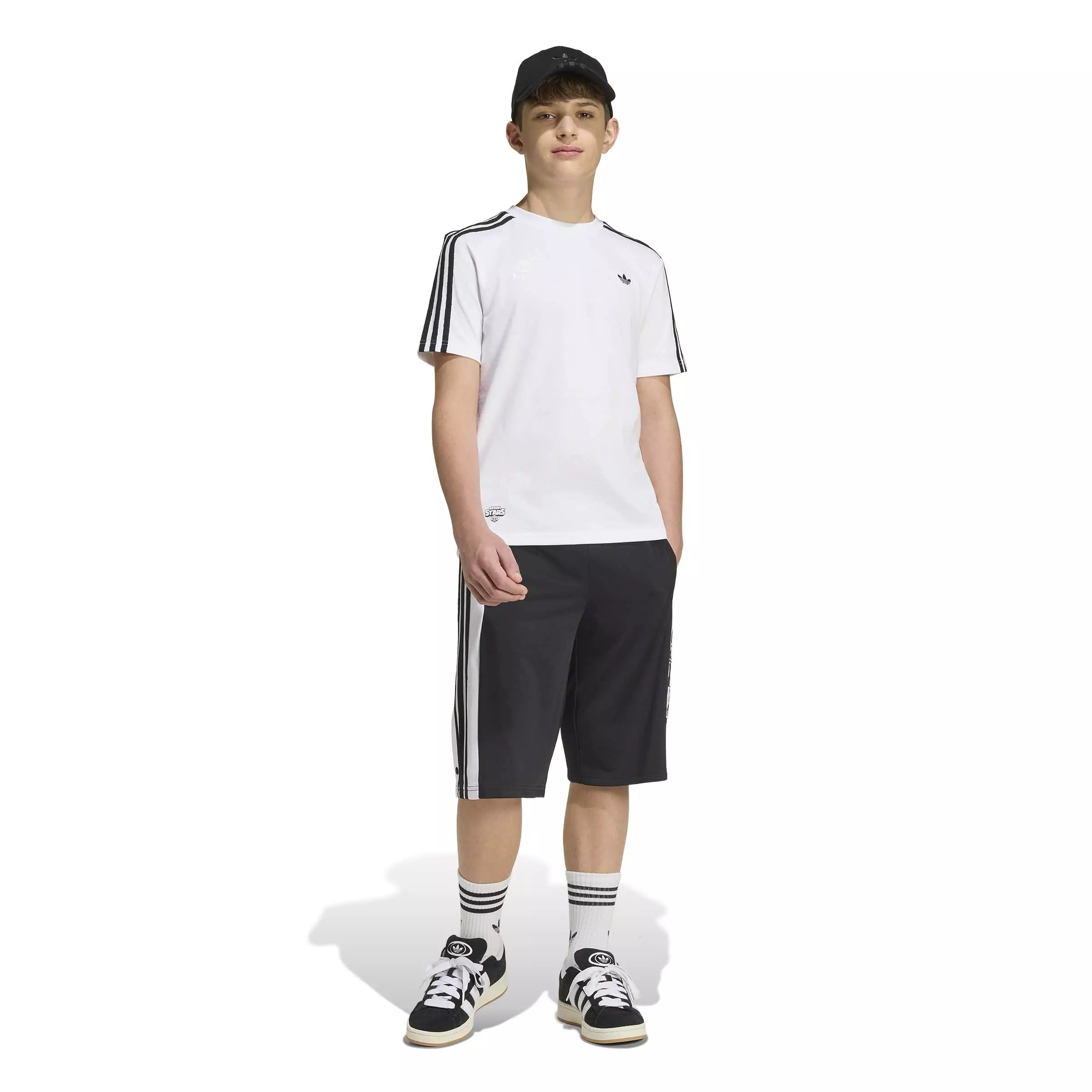 adidas Originals Big Boys' Graphic Loose Tee Shirt - White - WHITE