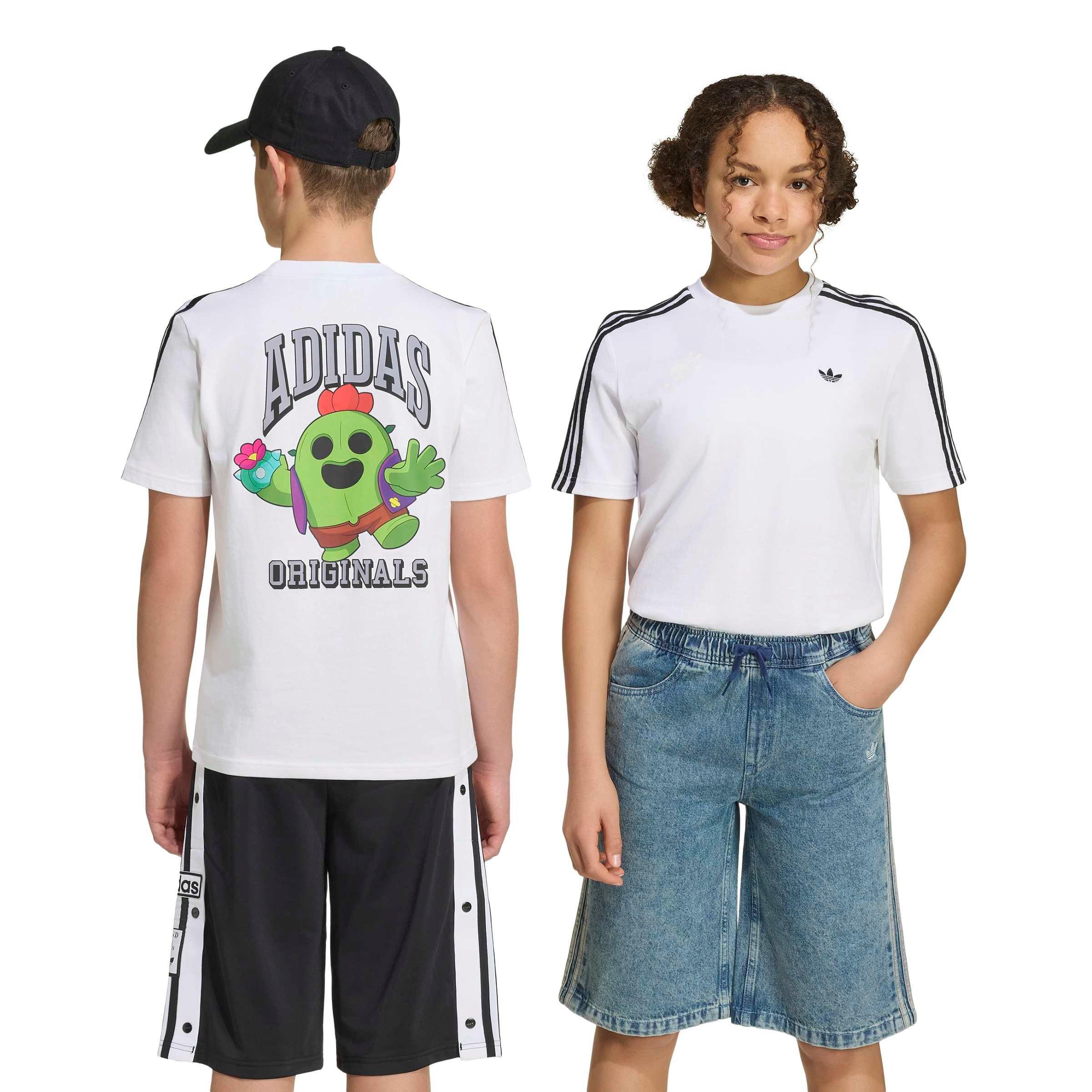 adidas Originals Big Boys' Graphic Loose Tee Shirt - White - WHITE