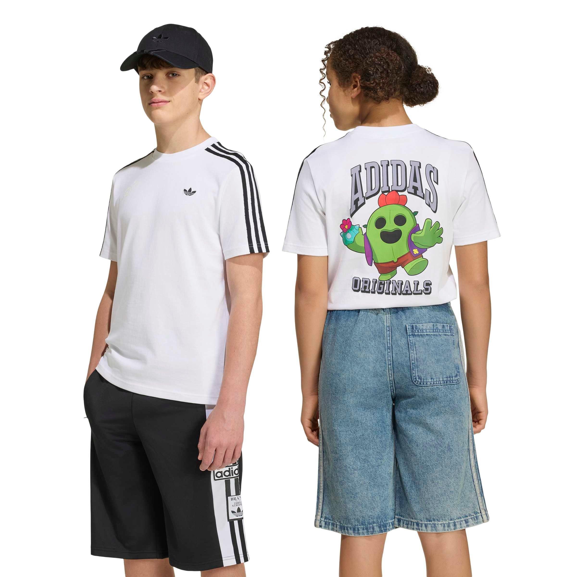 adidas Originals Big Boys' Graphic Loose Tee Shirt - White - WHITE