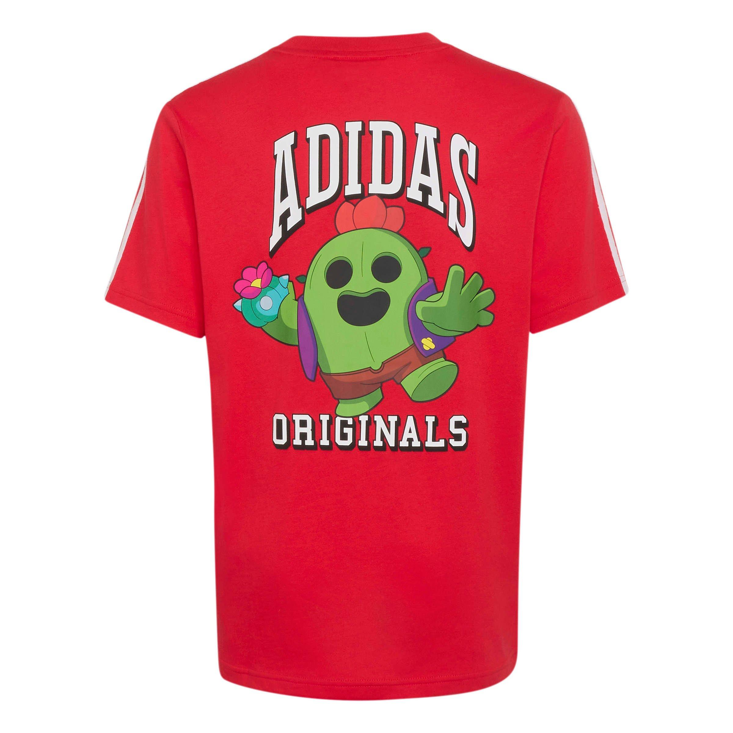 adidas Originals Big Boys' Graphic Loose Tee Shirt - Red - RED
