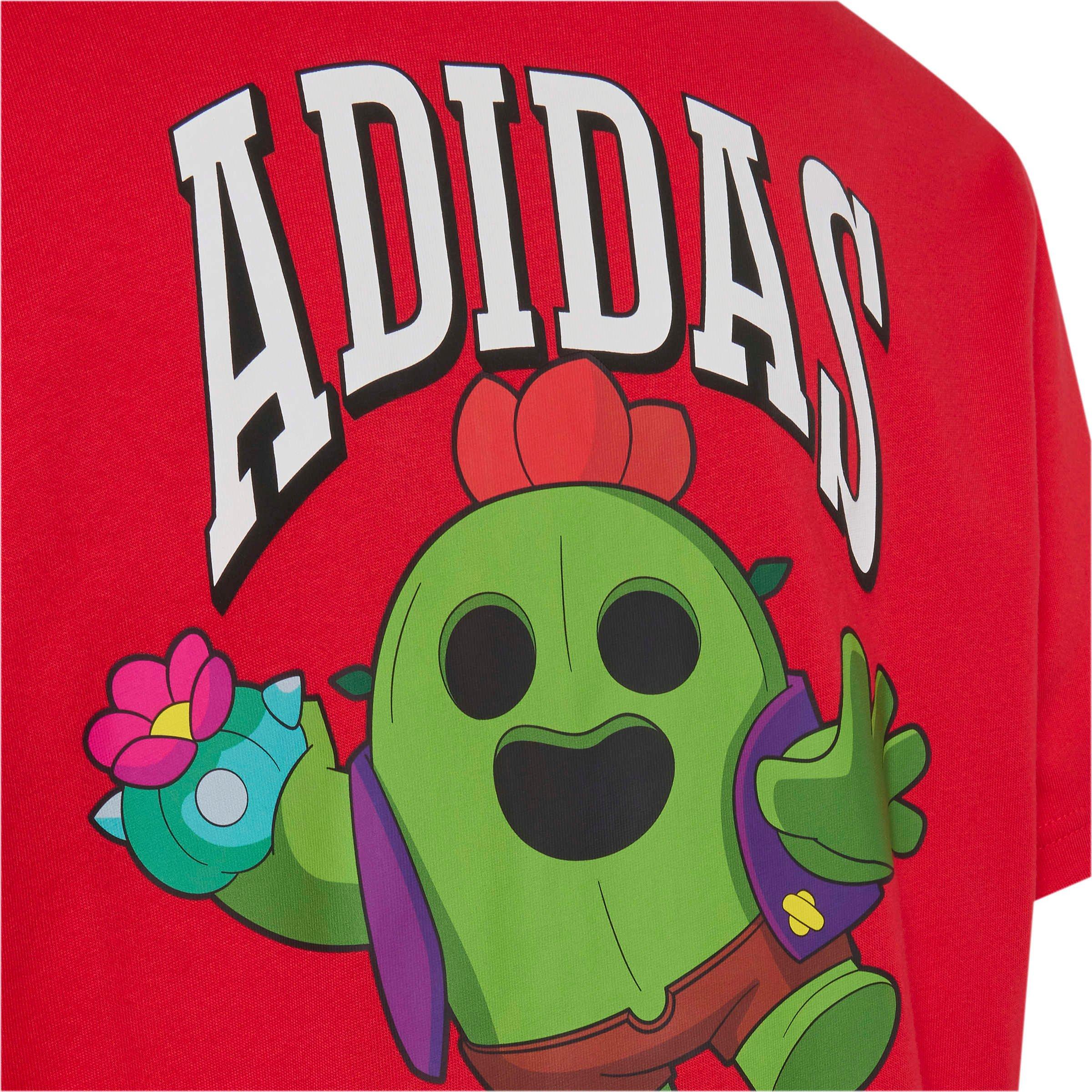 adidas Originals Big Boys' Graphic Loose Tee Shirt - Red - RED