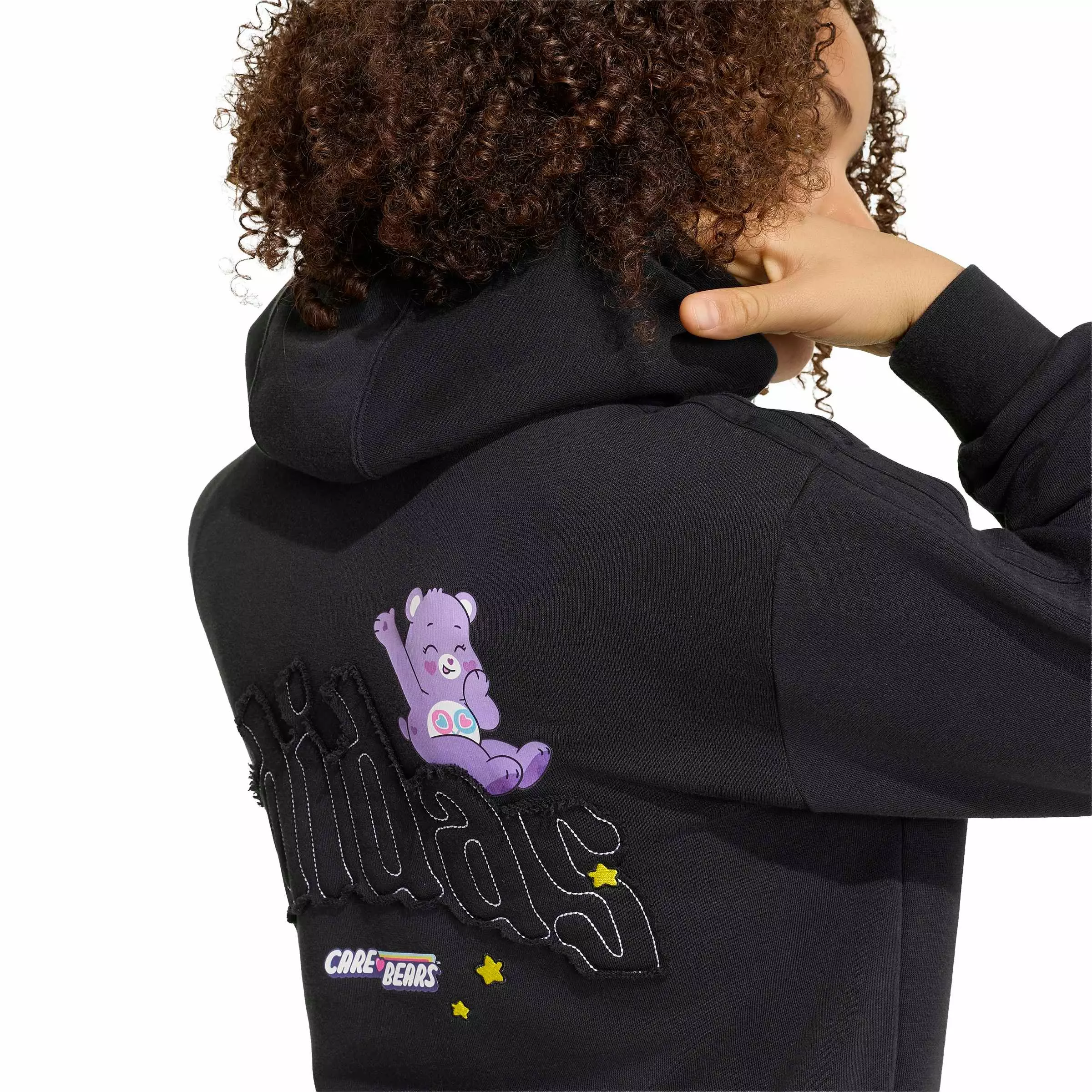 adidas Originals Big Girls' Care Bears Boxy Cropped Hoodie - Black - BLACK