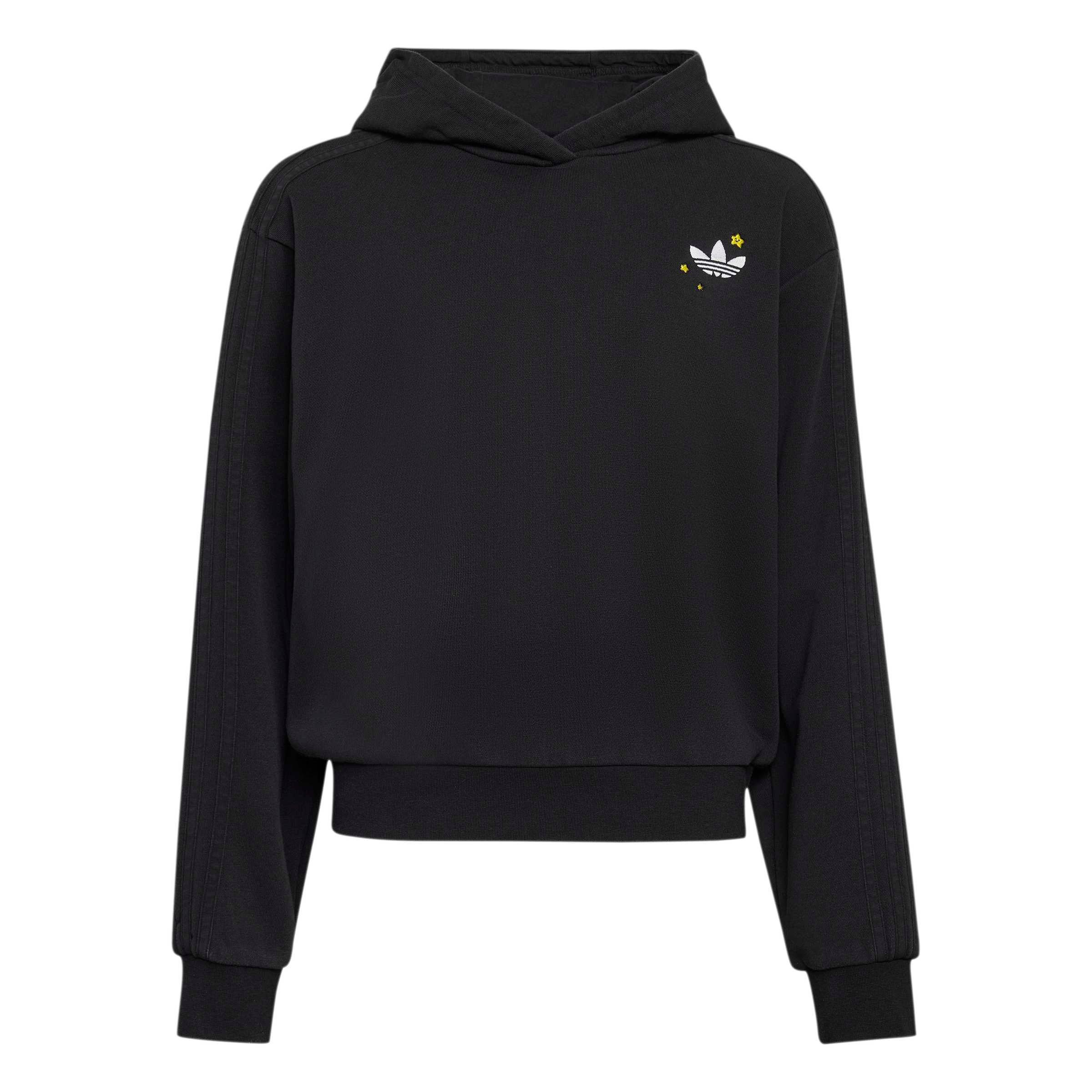 adidas Originals Big Girls' Care Bears Boxy Cropped Hoodie - Black - BLACK