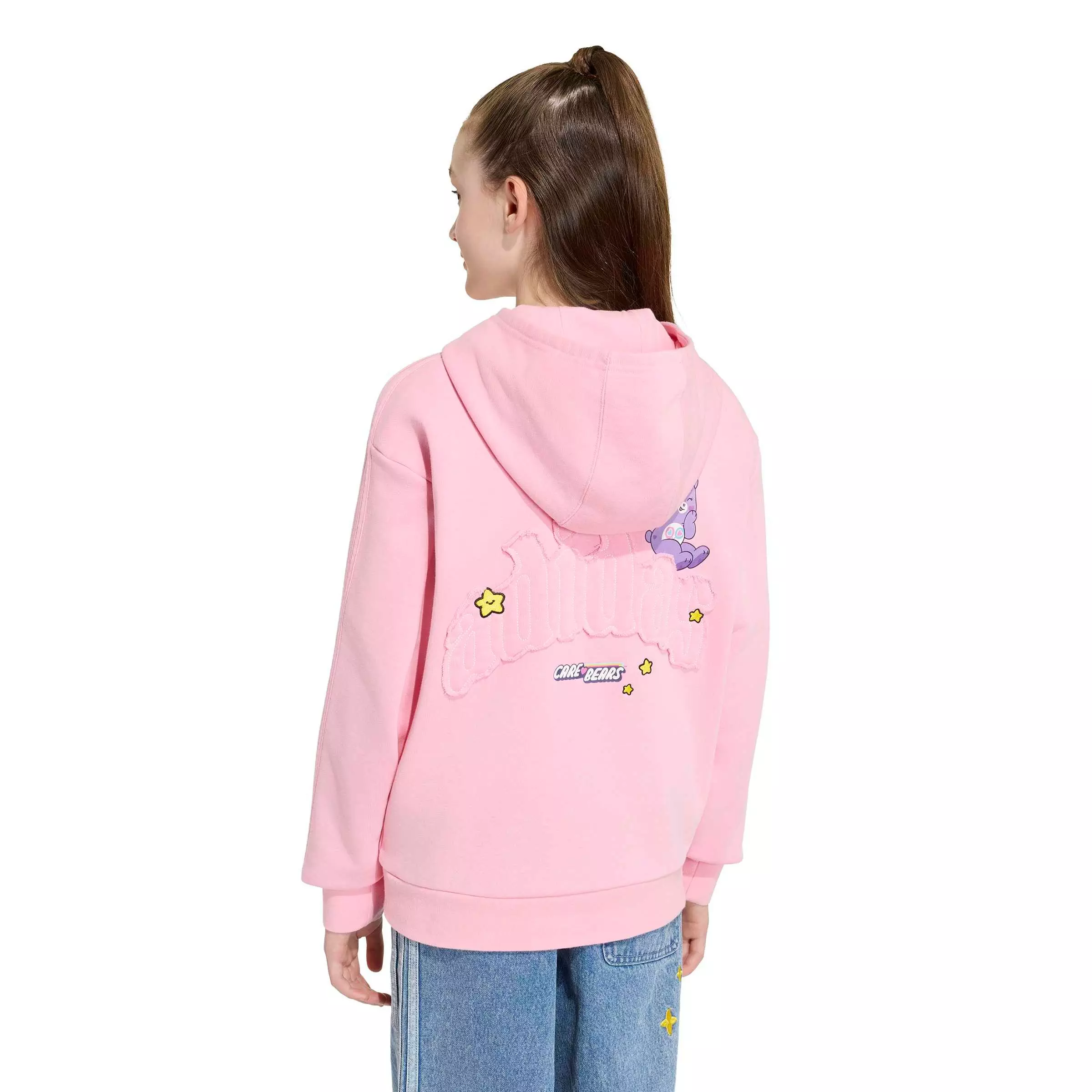 adidas Originals Big Girls' Care Bears Boxy Cropped Hoodie - Pink - PINK