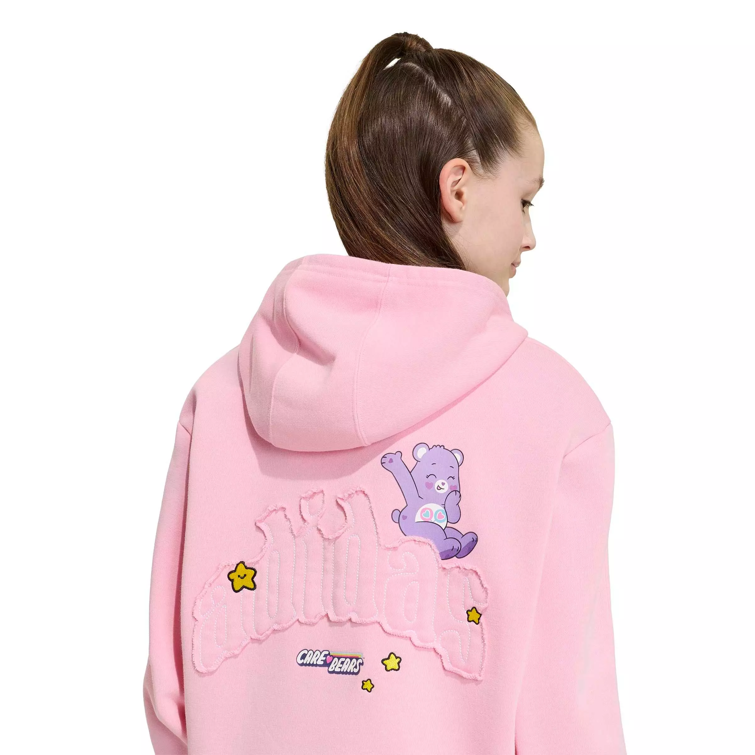 adidas Originals Big Girls' Care Bears Boxy Cropped Hoodie - Pink - PINK