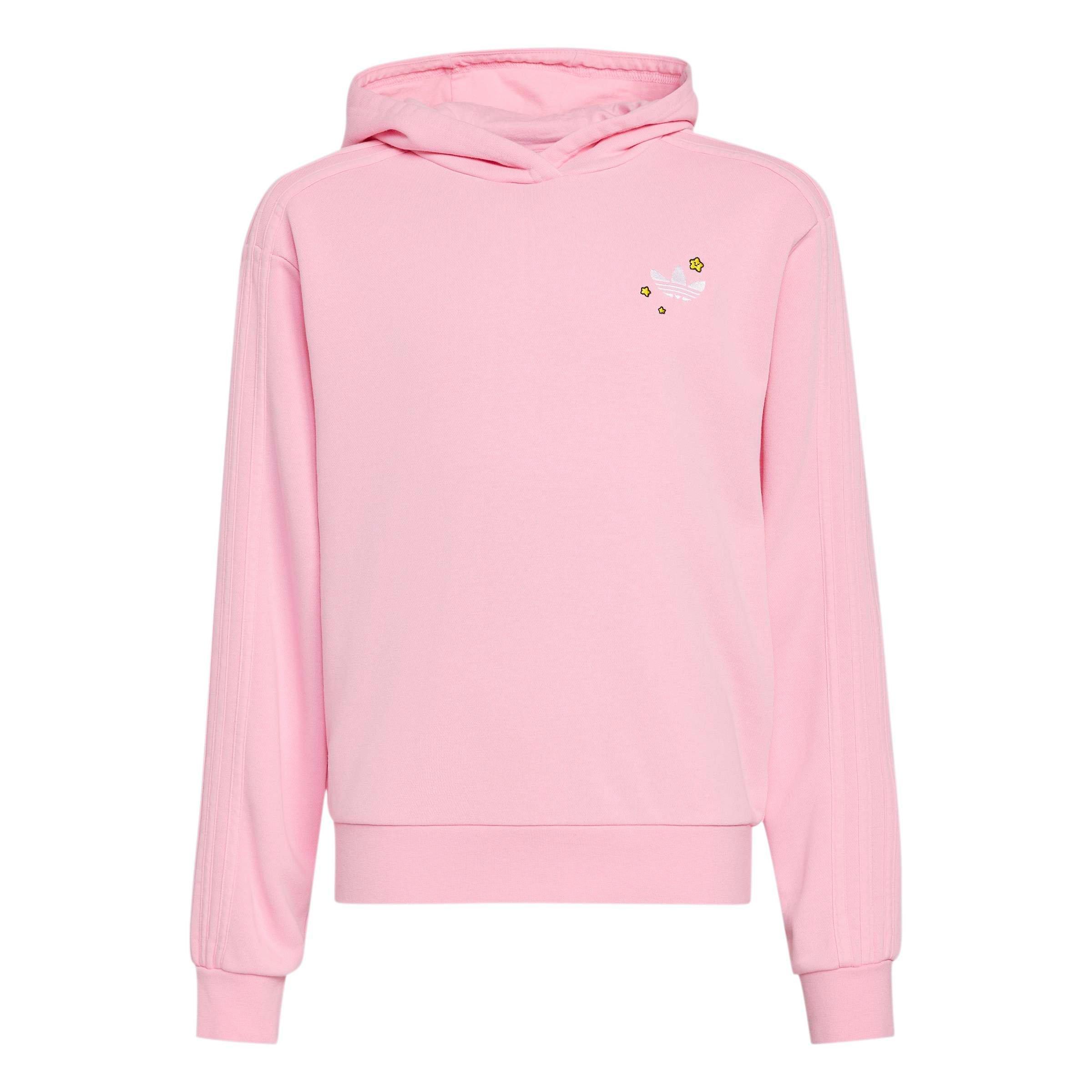 adidas Originals Big Girls' Care Bears Boxy Cropped Hoodie - Pink - PINK Thumbnail View 6