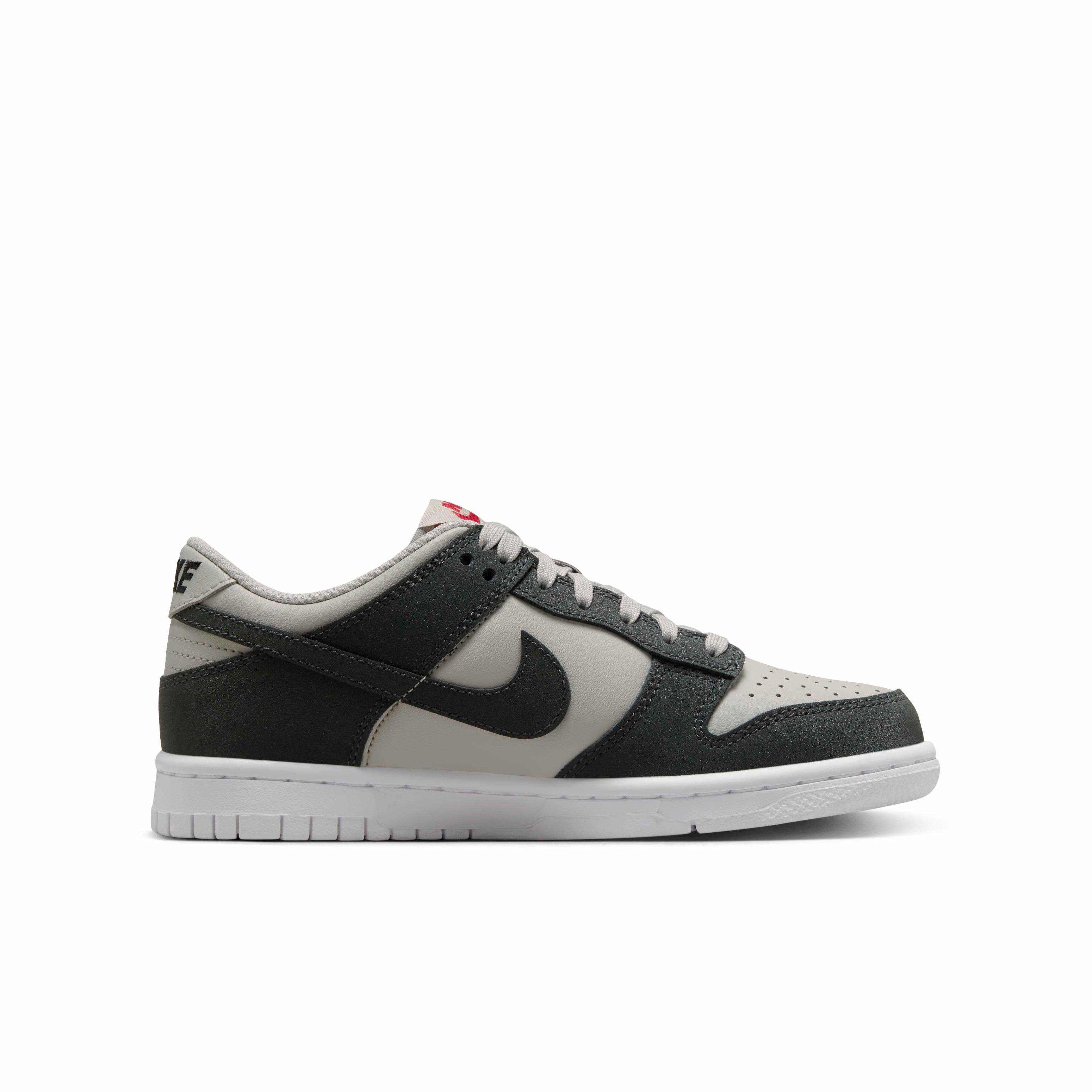 Nike Dunk Low "Light Iron Ore/White/Gym Red/Anthracite" Grade School Boys' Shoe - LT IRON/WHITE/RED/ANTHRACITE Thumbnail View 1
