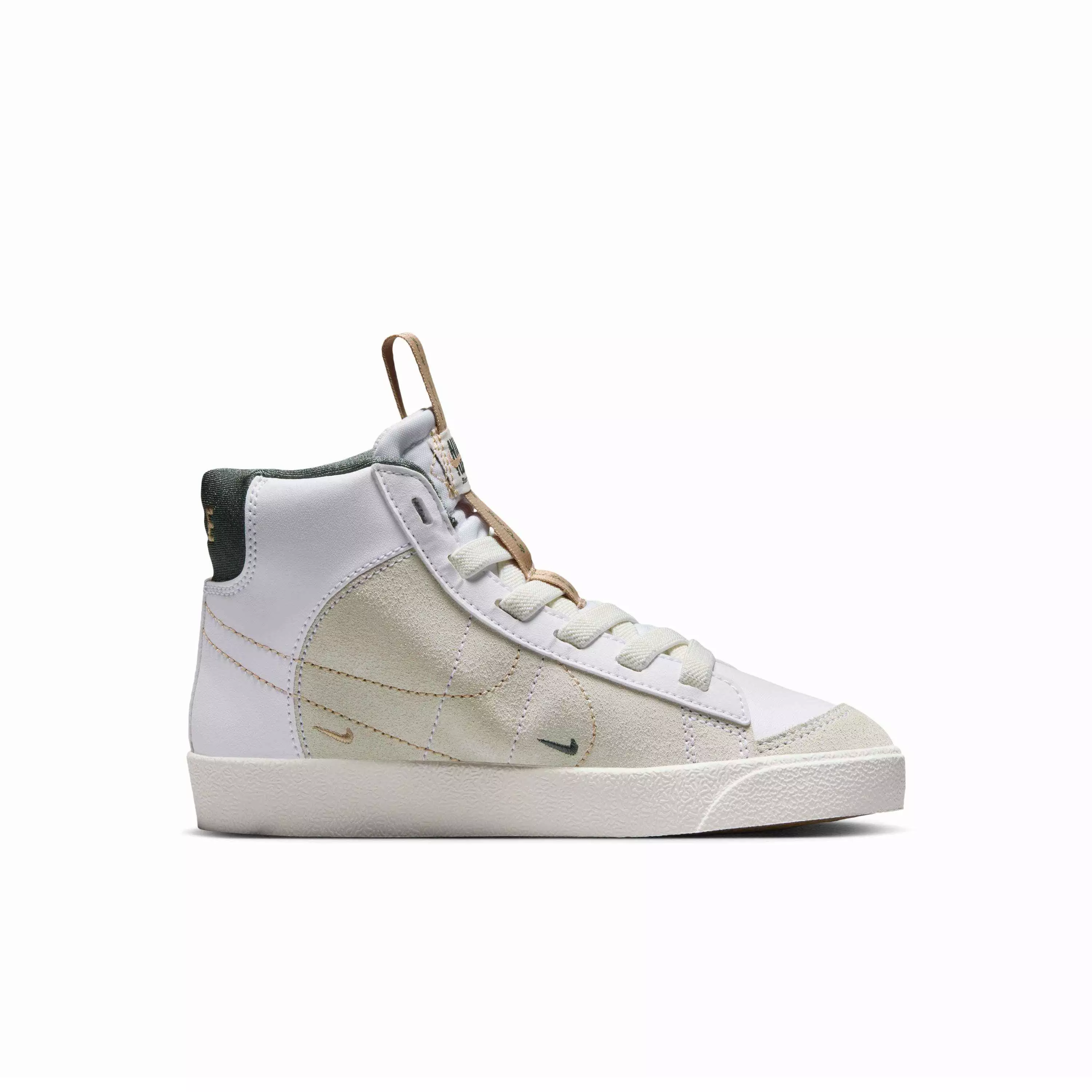 Nike Blazer Mid '77 "White/Pale Ivory/Hemp/Vintage Green" Preschool Boys' Shoe - WHITE/IVORY/HEMP/GREEN
