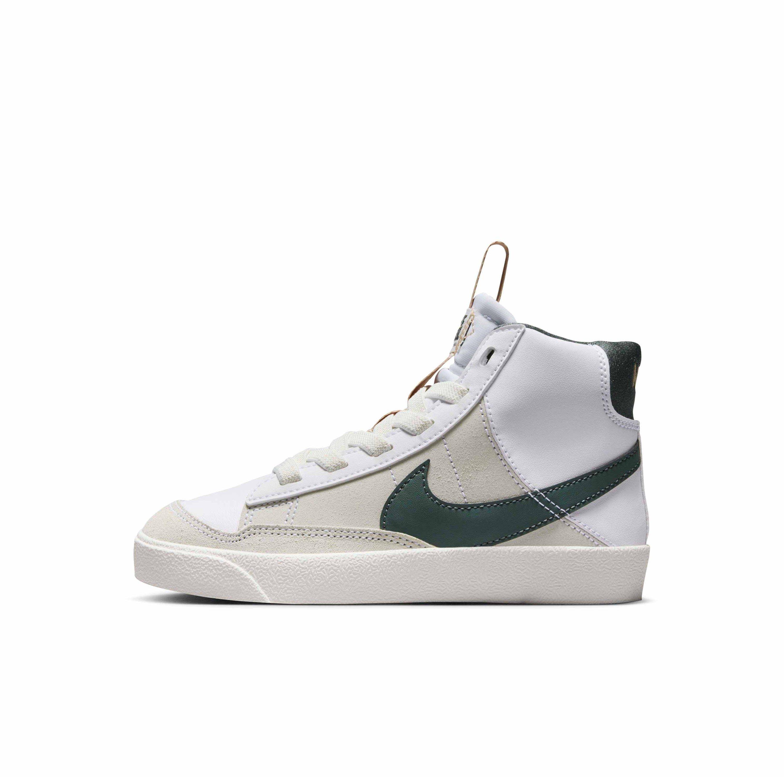 Nike Blazer Mid '77 Preschool Boys' "White/Pale Ivory/Hemp/Vintage Green" Shoe