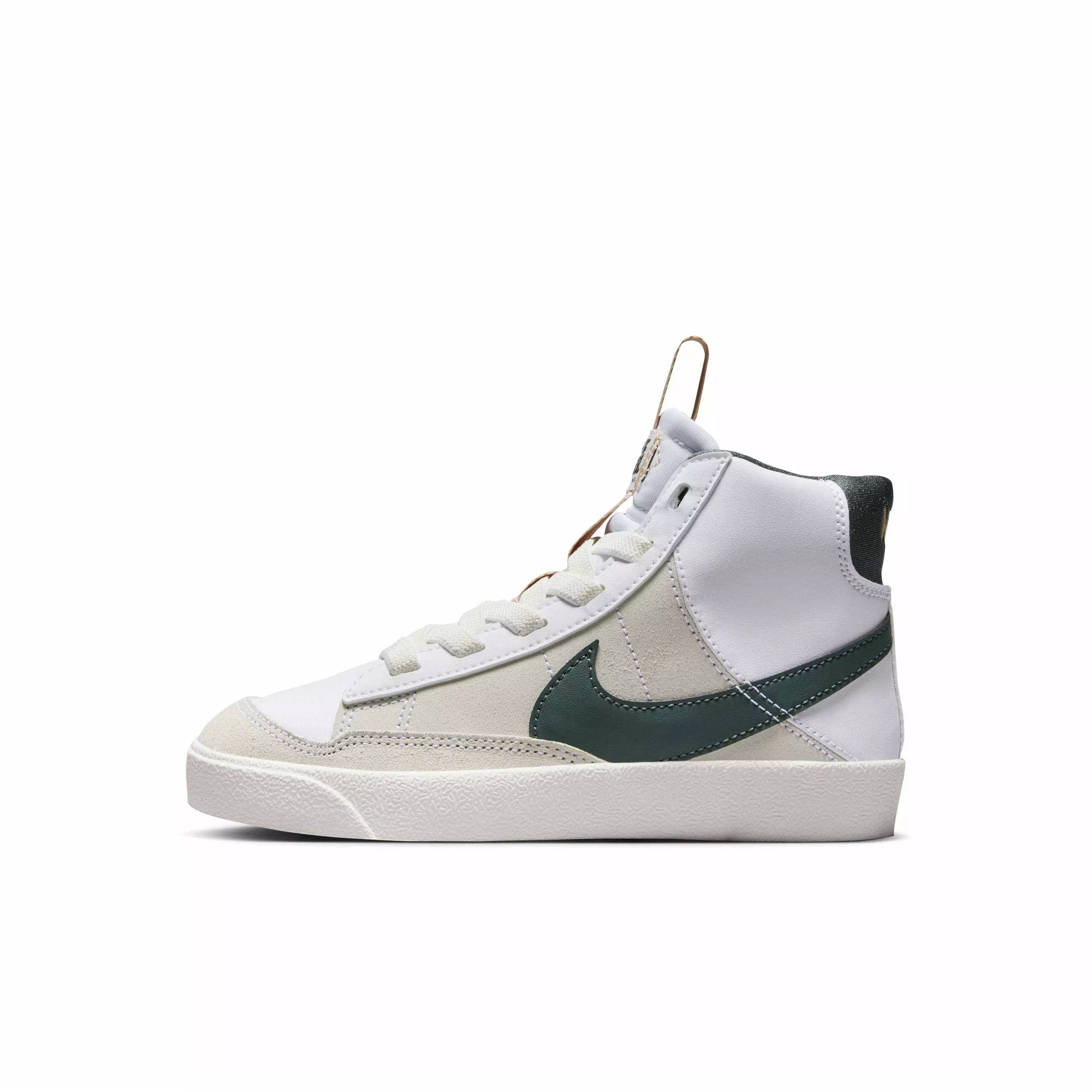 Nike Blazer Mid '77 "White/Pale Ivory/Hemp/Vintage Green" Preschool Boys' Shoe - WHITE/IVORY/HEMP/GREEN