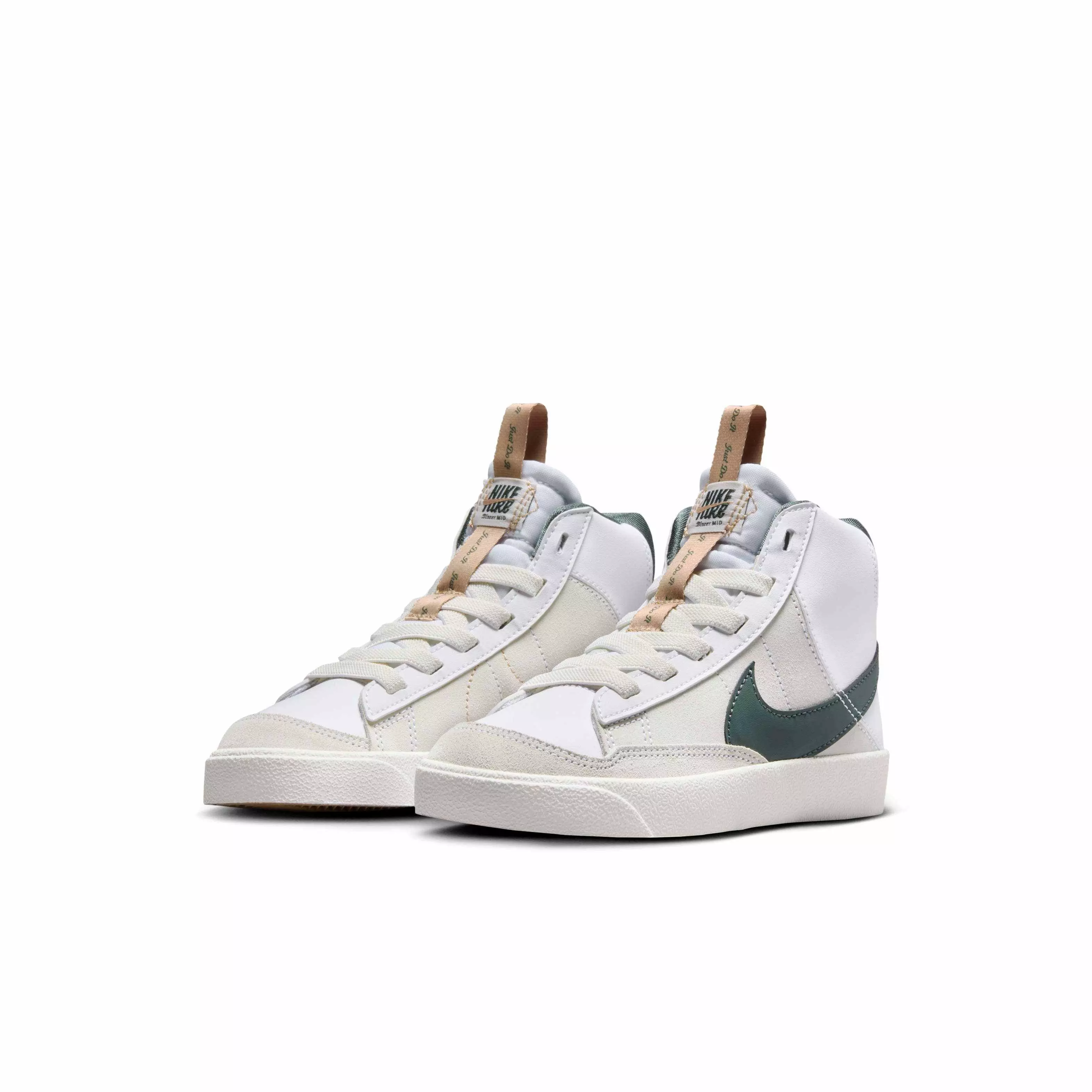 Nike Blazer Mid '77 "White/Pale Ivory/Hemp/Vintage Green" Preschool Boys' Shoe - WHITE/IVORY/HEMP/GREEN
