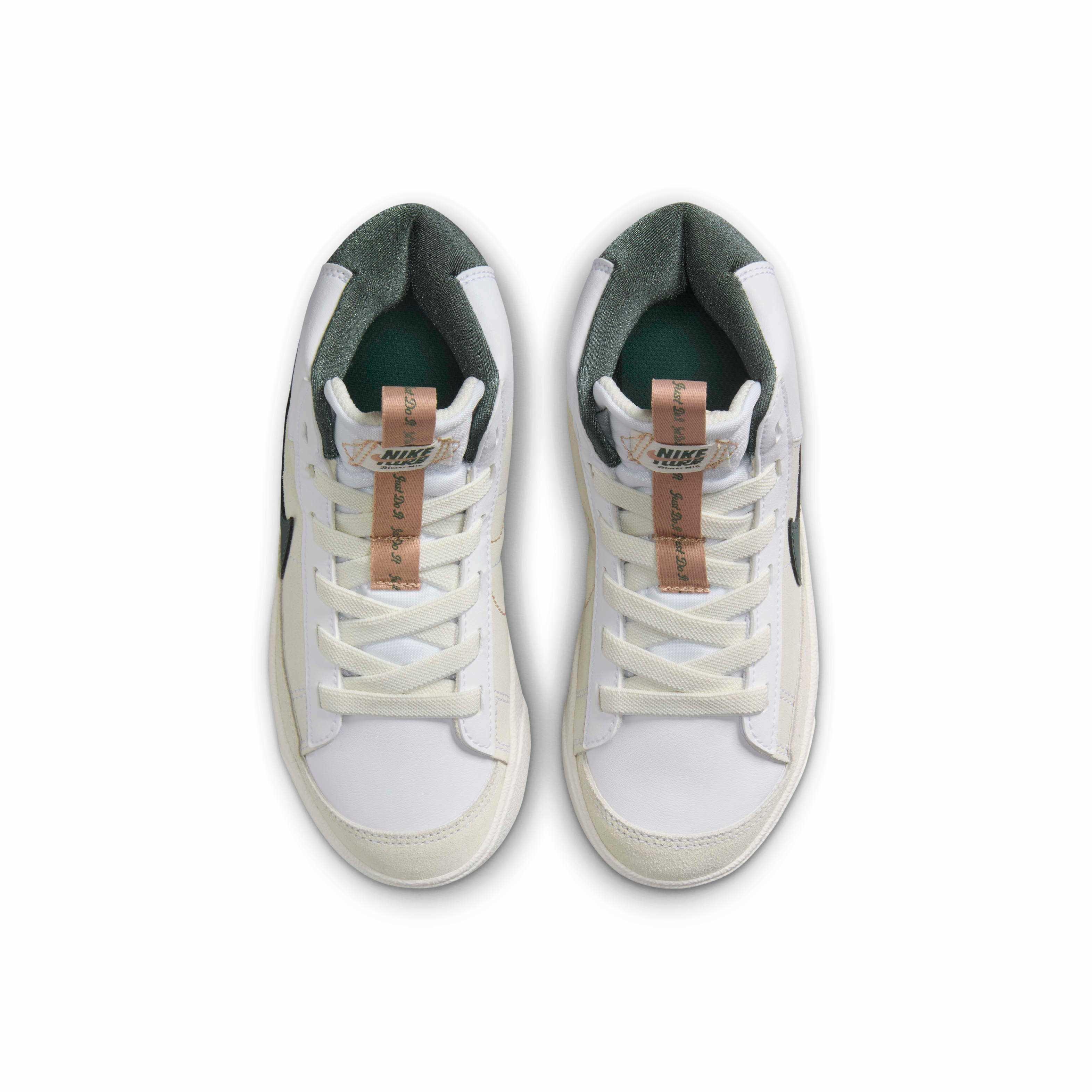 Nike Blazer Mid '77 Preschool Boys' "White/Pale Ivory/Hemp/Vintage Green" Shoe