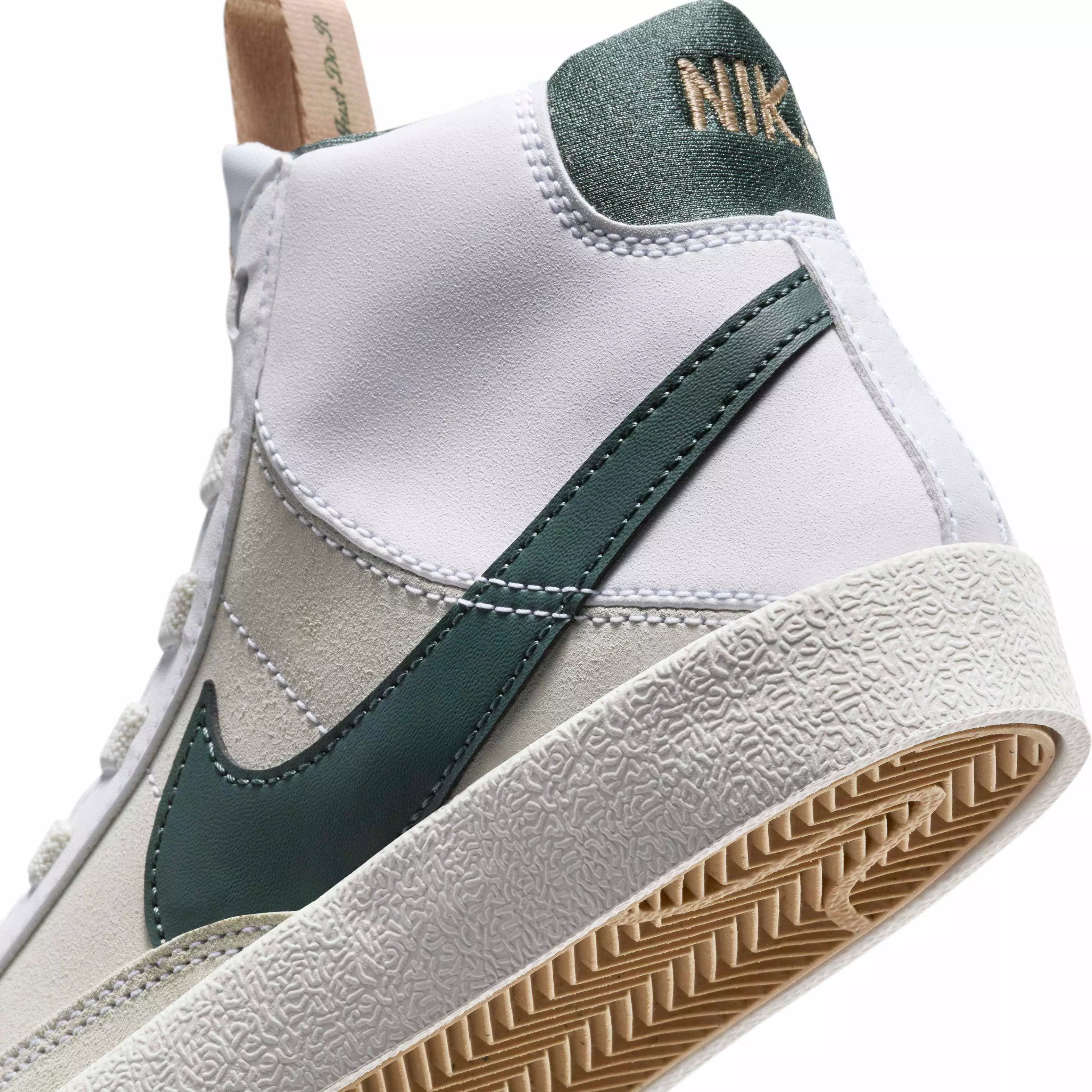 Nike Blazer Mid '77 "White/Pale Ivory/Hemp/Vintage Green" Preschool Boys' Shoe - WHITE/IVORY/HEMP/GREEN