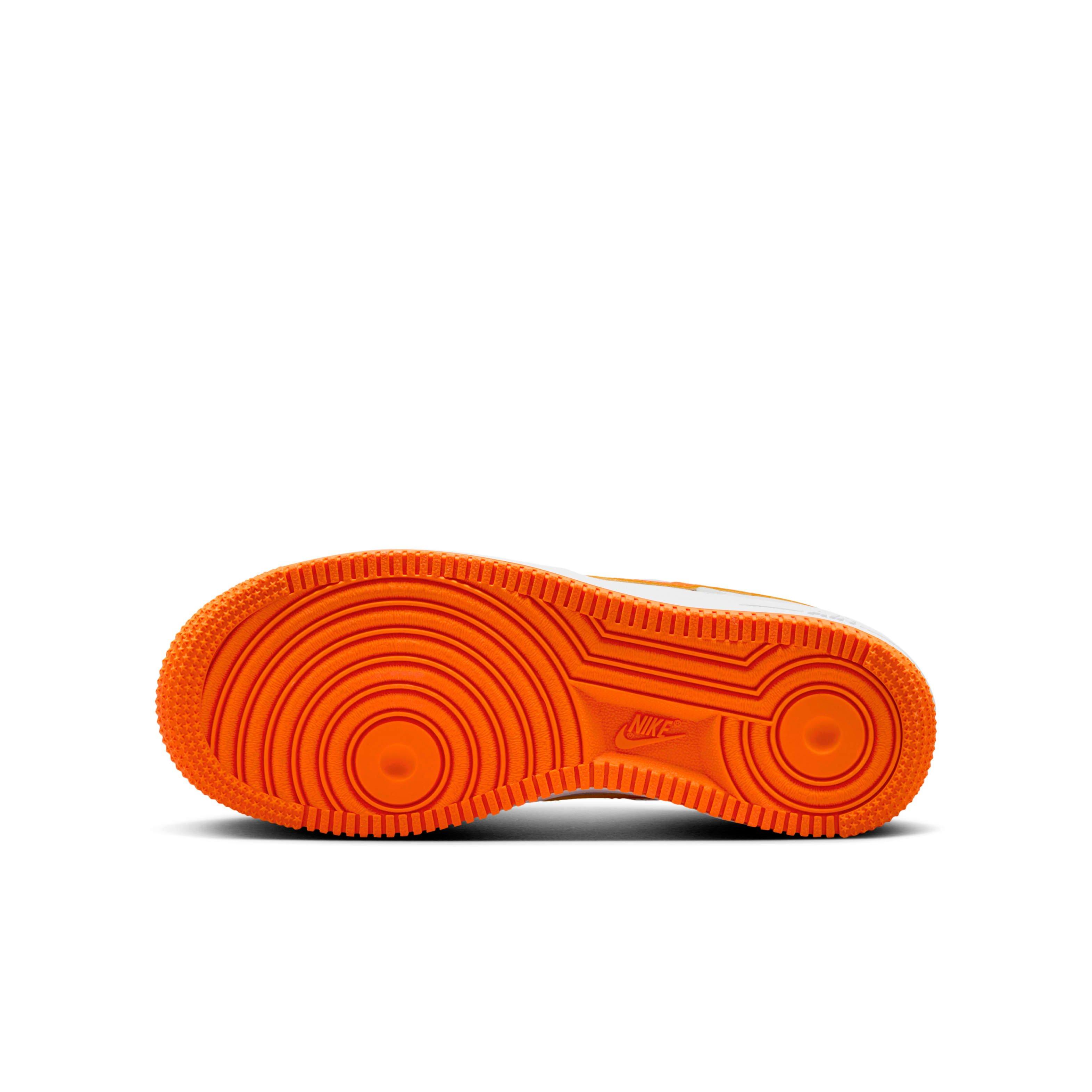 Nike Air Force 1 Grade School Boys' "White/White/Safety Orange" Shoe