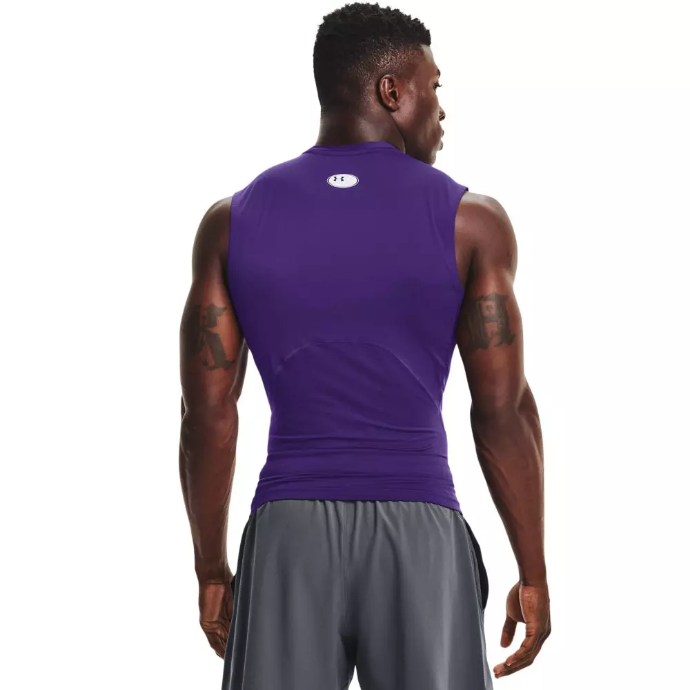 Under Armour Men's HeatGear Sleeveless Compression Top - PURPLE