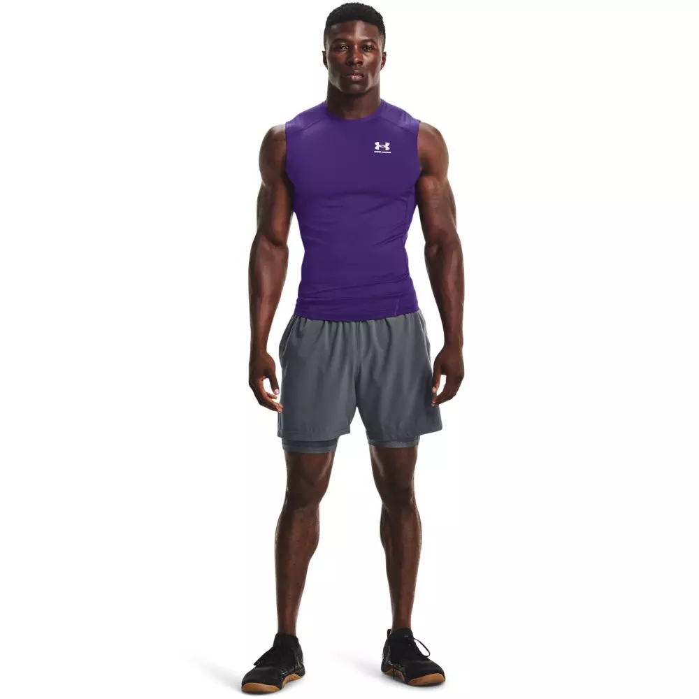 Under Armour Men's HeatGear Sleeveless Compression Top - PURPLE