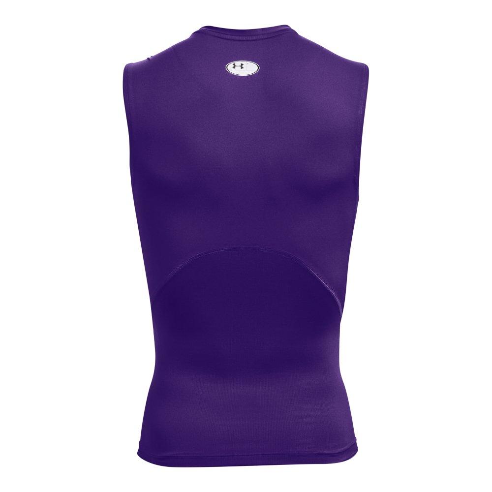 Under Armour Men's HeatGear Sleeveless Compression Top - PURPLE Thumbnail View 6