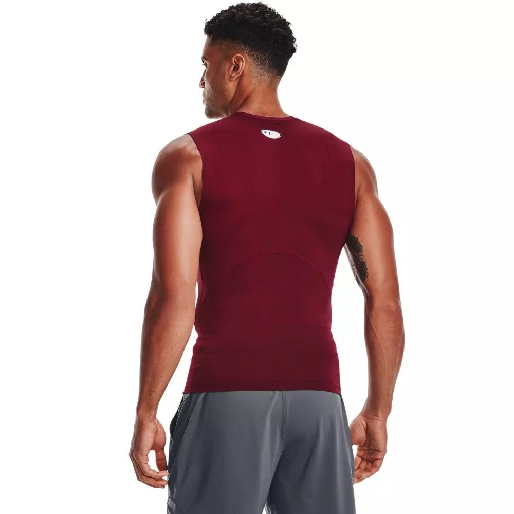 Under Armour Men's HeatGear Sleeveless Compression Top - MAROON