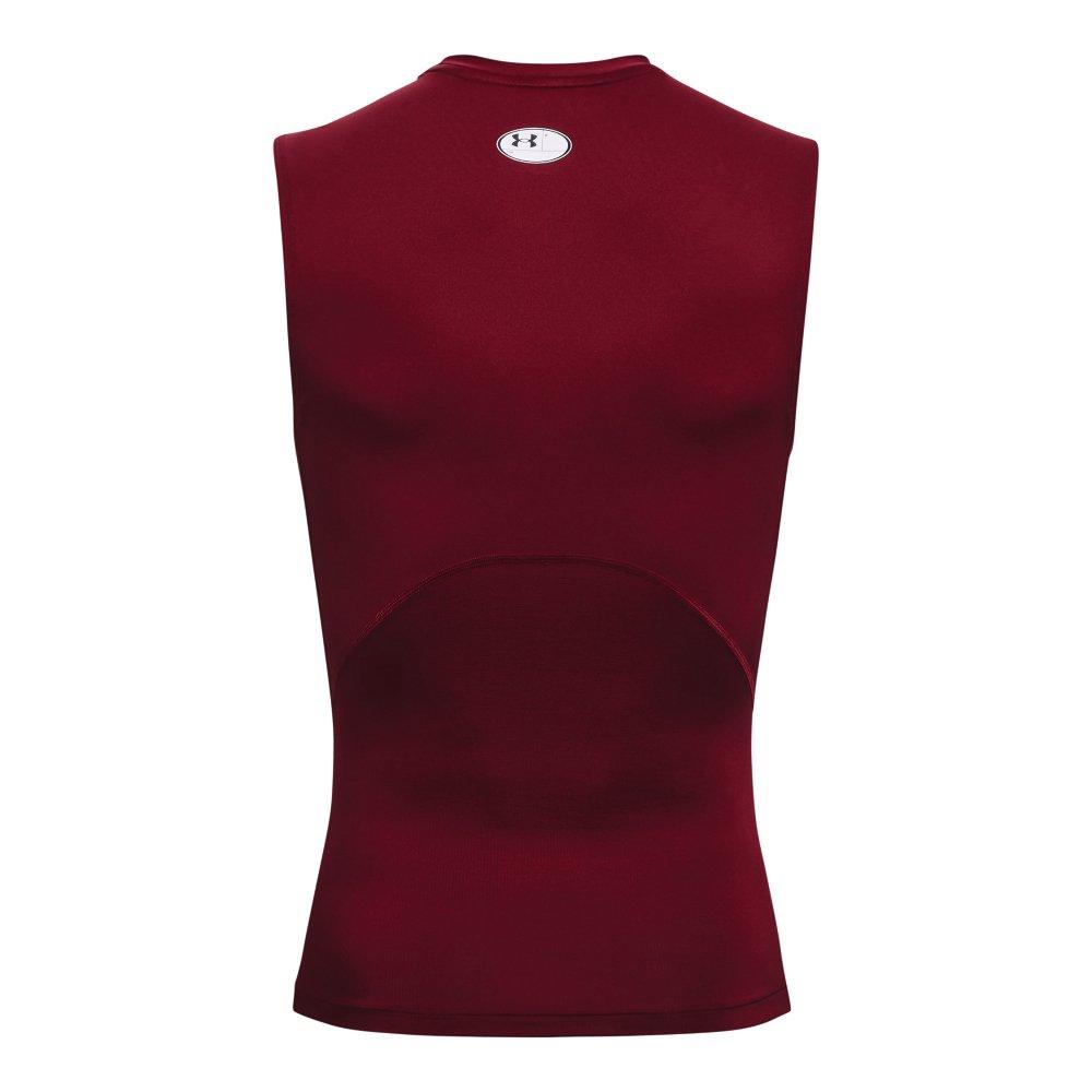 Under Armour Men's HeatGear Sleeveless Compression Top - MAROON Thumbnail View 5