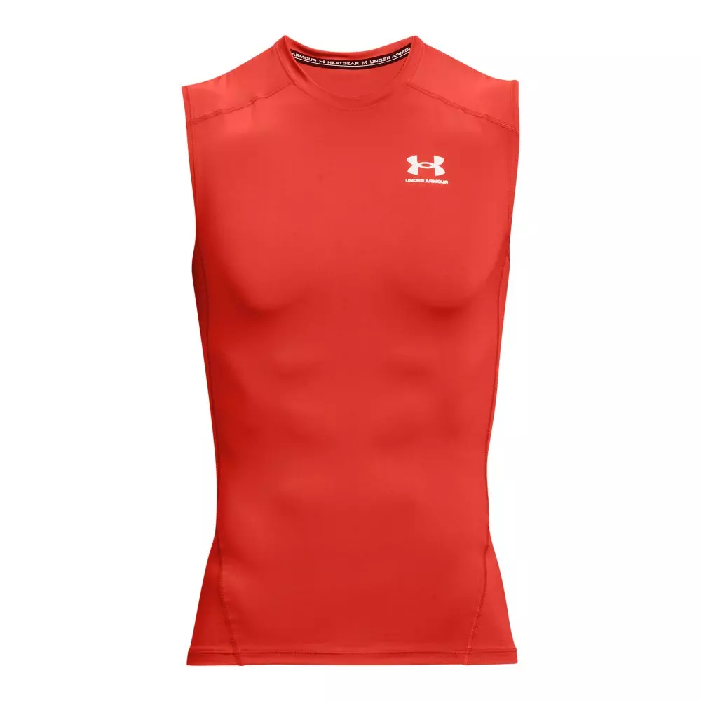 Under Armour Men's HeatGear Sleeveless Compression Top - ORANGE