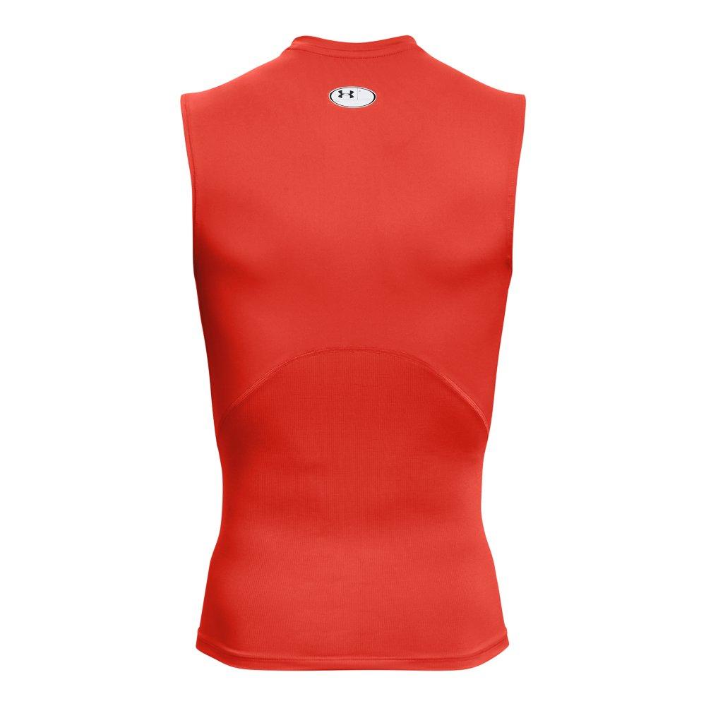 Under Armour Men's HeatGear Sleeveless Compression Top - ORANGE Thumbnail View 5