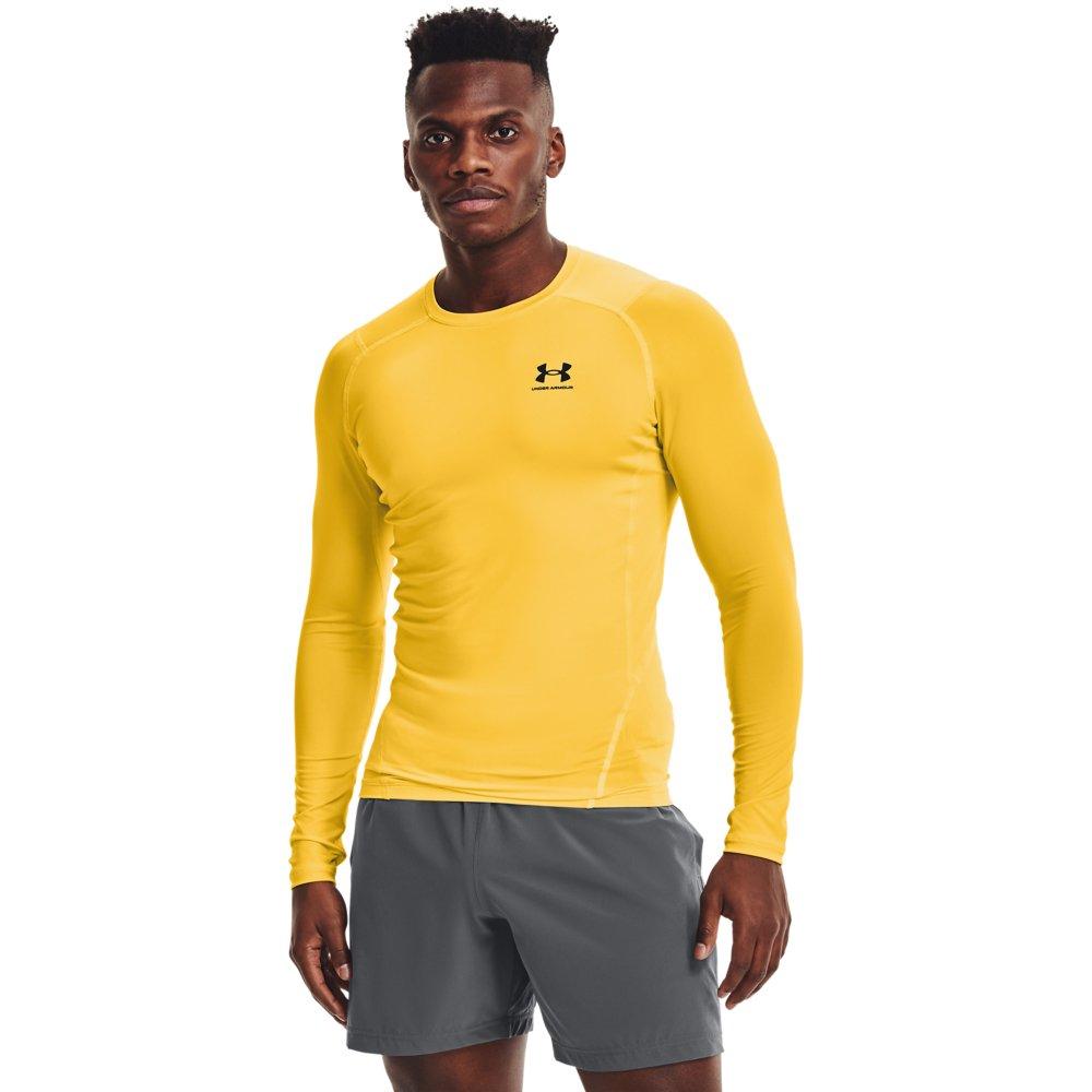 Under Armour Men's HeatGear Long Sleeve Compression Shirt - YELLOW Thumbnail View 1