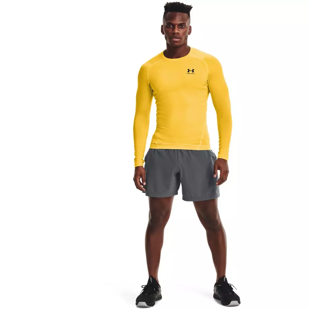 Under Armour Men's HeatGear Long Sleeve Compression Shirt - YELLOW
