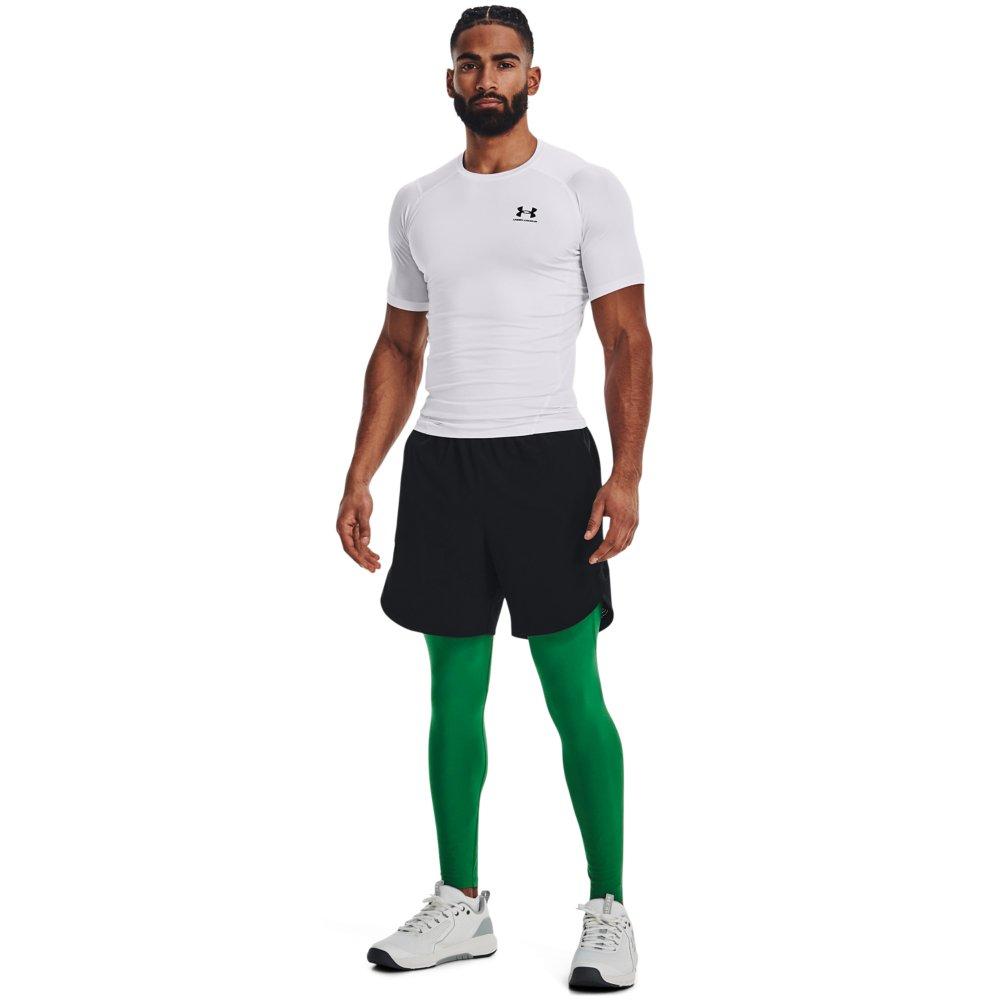 Under Armour Men's HeatGear Performance Leggings - GREEN Thumbnail View 3