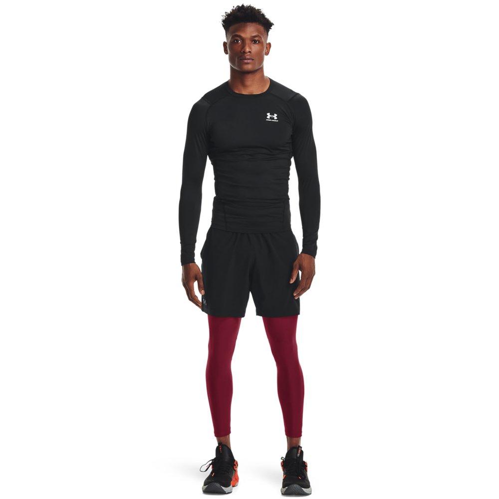 Under Armour Men's HeatGear Performance Leggings - MAROON Thumbnail View 3
