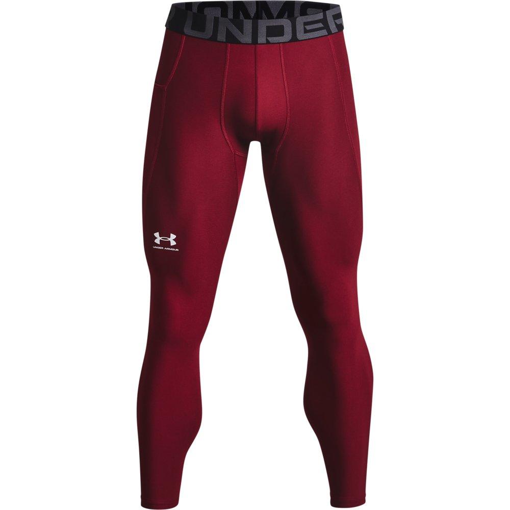 Under Armour Men's HeatGear Performance Leggings - MAROON Thumbnail View 5