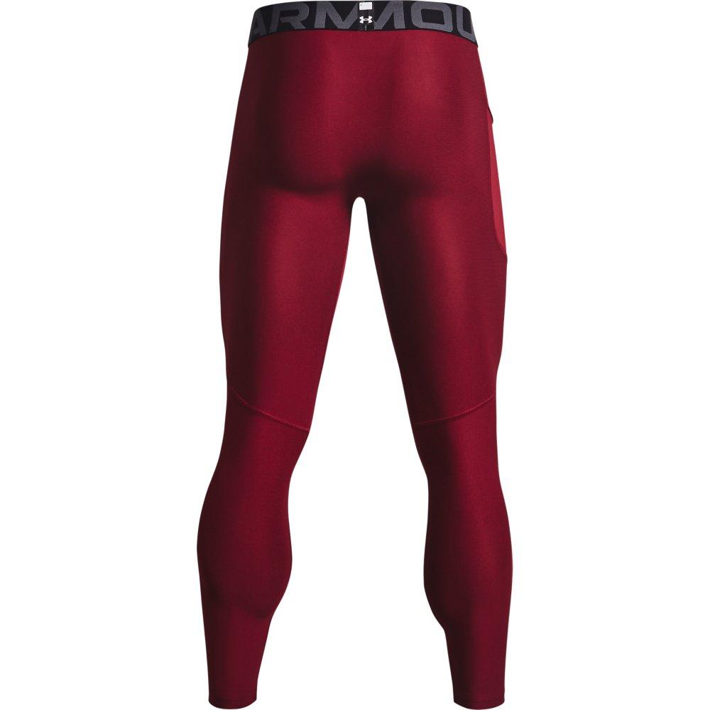 Under Armour Men's HeatGear Performance Leggings - MAROON Thumbnail View 6