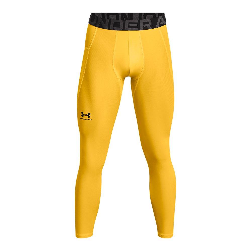 Under Armour Men's HeatGear Performance Leggings - YELLOW Thumbnail View 5