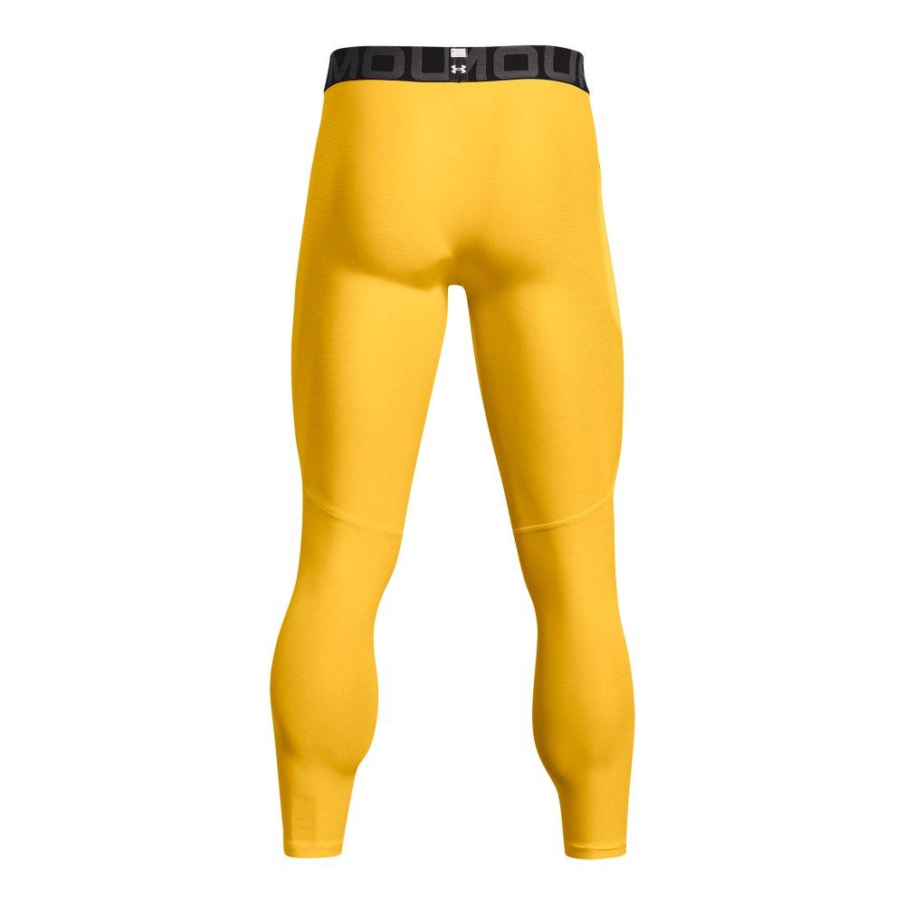 Under Armour Men's HeatGear Performance Leggings - YELLOW Thumbnail View 6