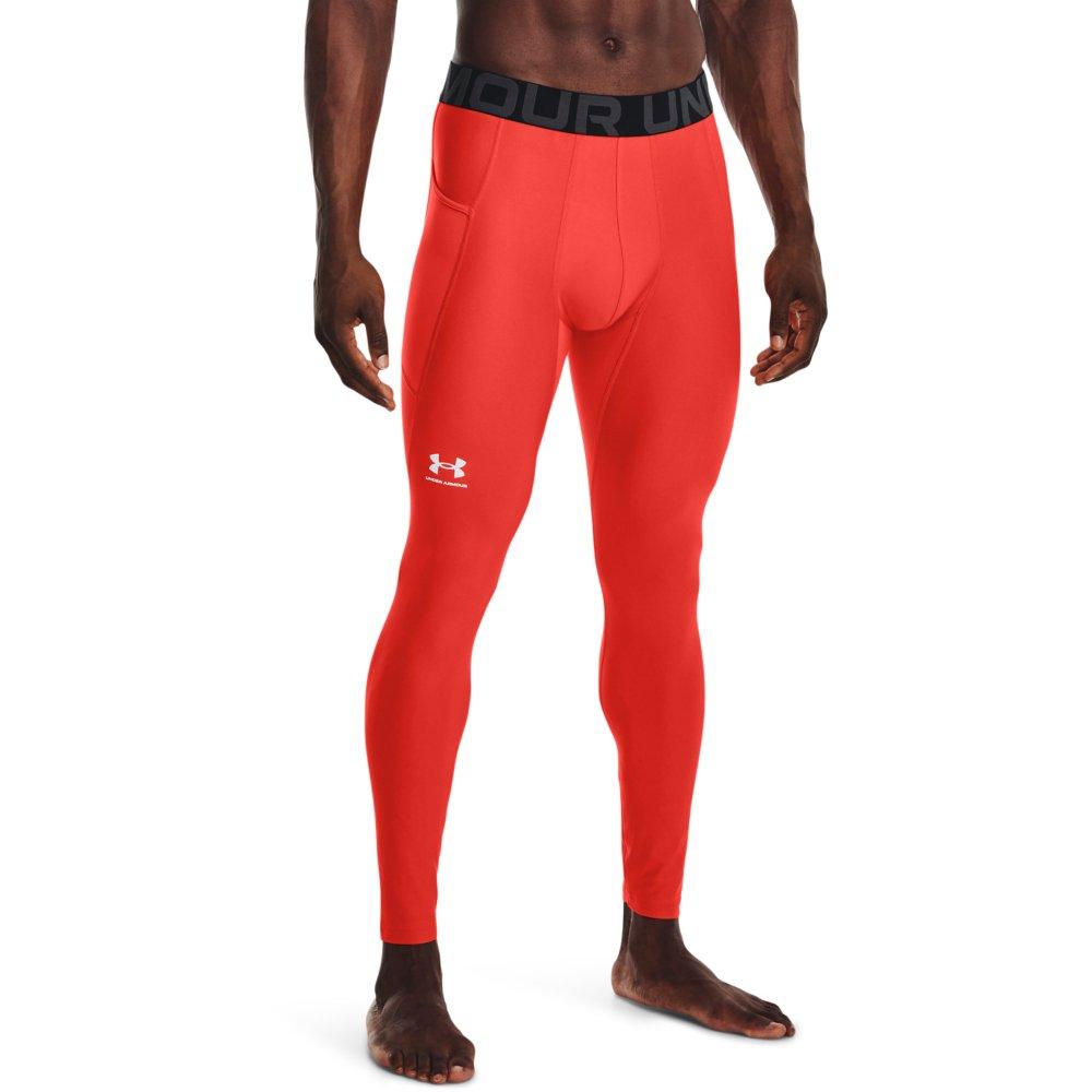 Under Armour Men's HeatGear Performance Leggings - ORANGE Thumbnail View 1