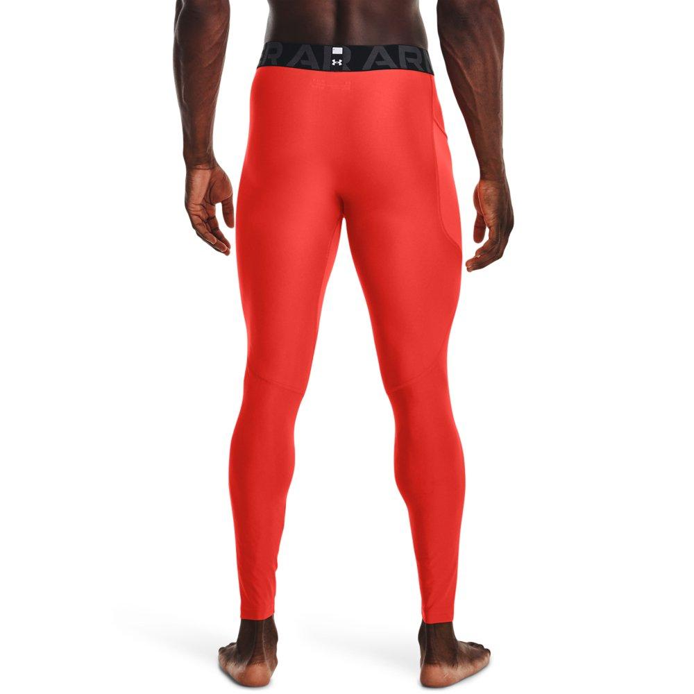 Under Armour Men's HeatGear Performance Leggings - ORANGE Thumbnail View 2