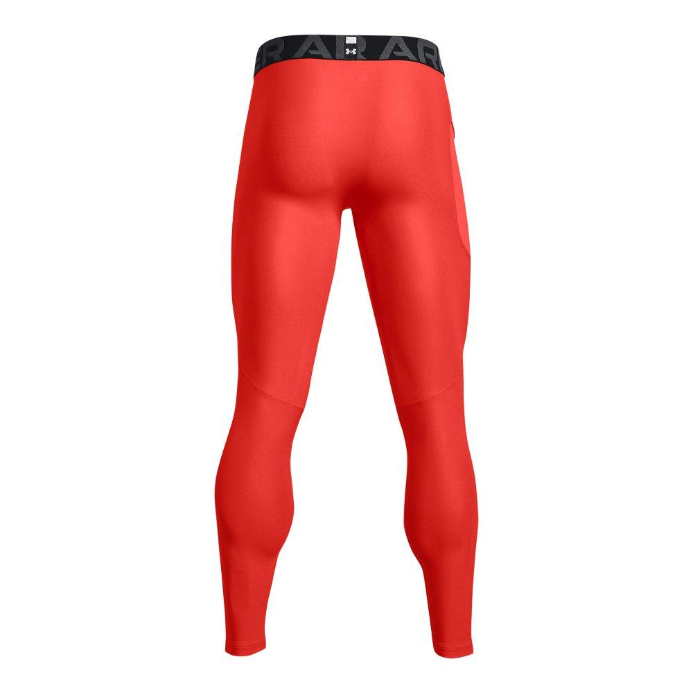 Under Armour Men's HeatGear Performance Leggings - ORANGE Thumbnail View 6