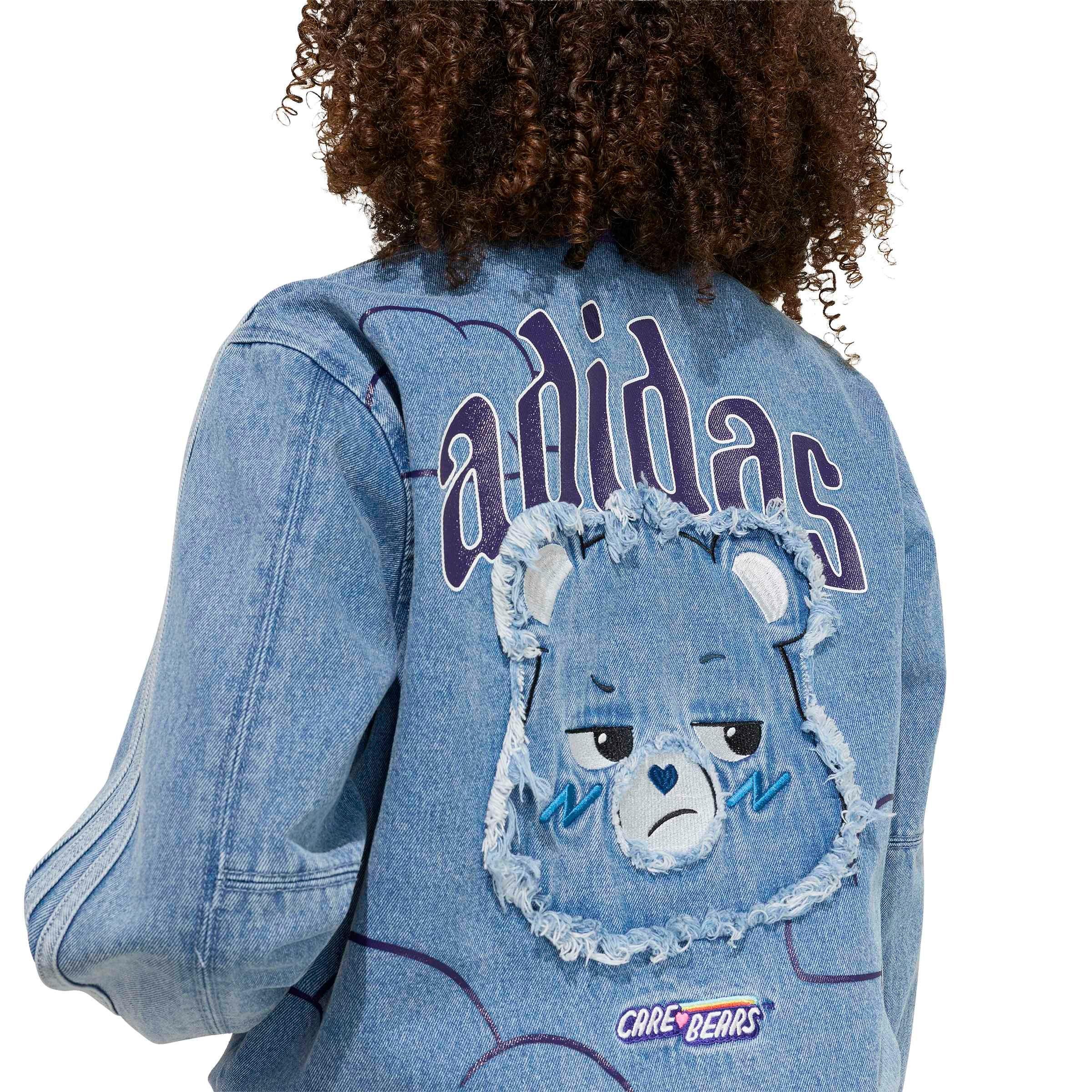 adidas Originals Big Girls' Care Bears Loose College Jacket - Lt Blue - LT BLUE Thumbnail View 4
