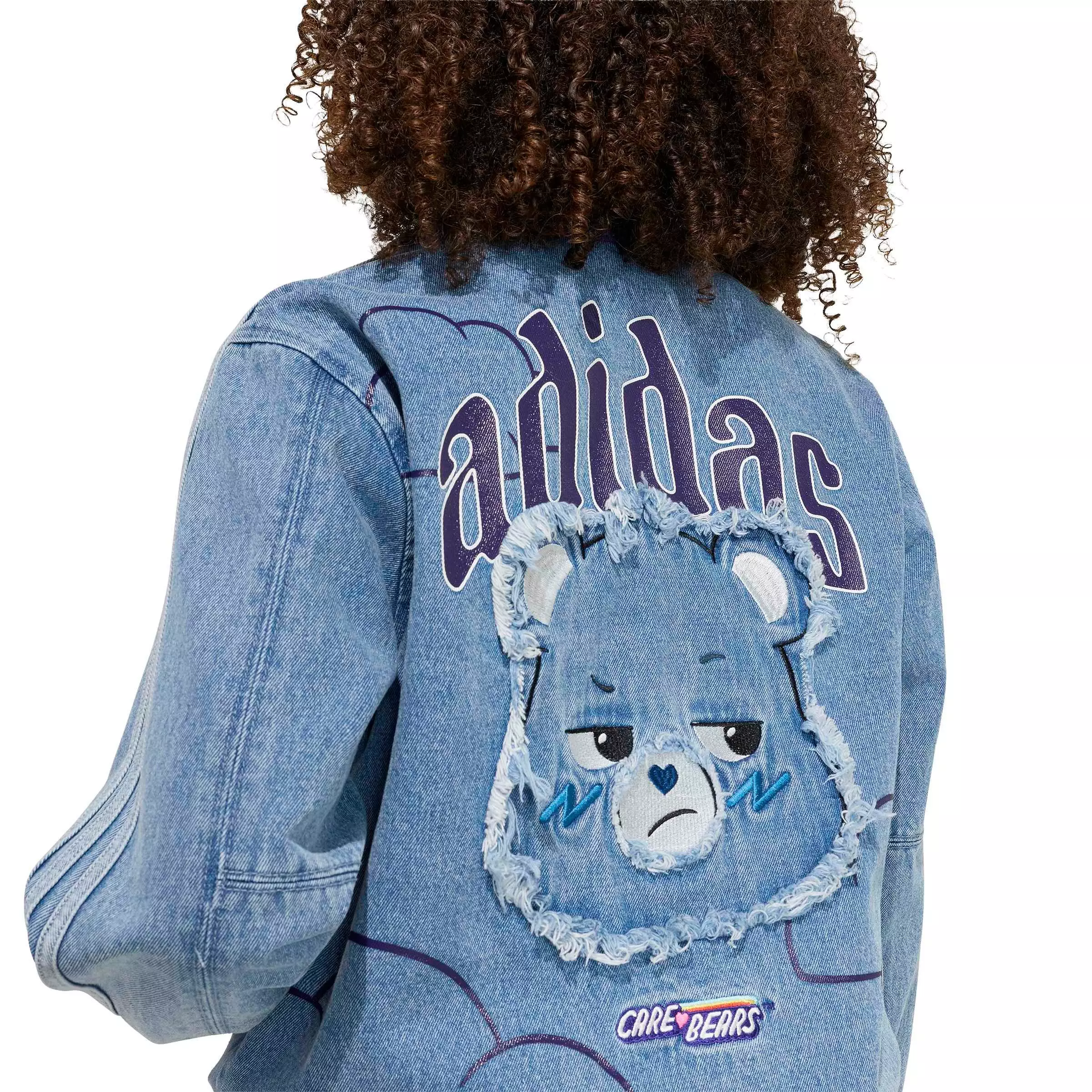 adidas Originals Big Girls' Care Bears Loose College Jacket - Lt Blue - LT BLUE