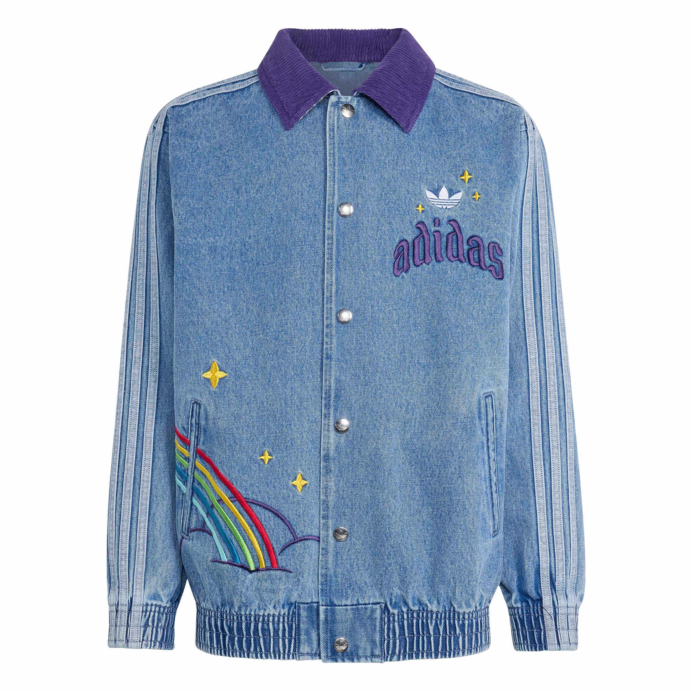 adidas Originals Big Girls' Care Bears Loose College Jacket - Lt Blue - LT BLUE Thumbnail View 6