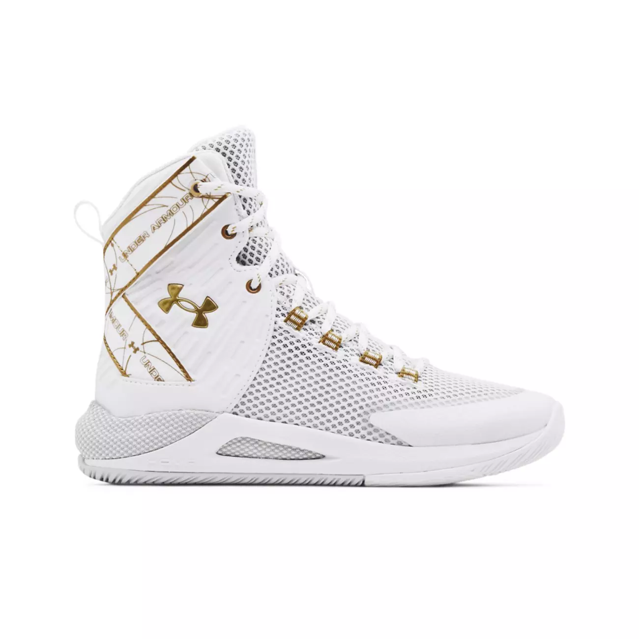Under Armour HOVR Highlight Ace "White/Metallic Gold" Women's Volleyball Shoe - WHITE/GOLD