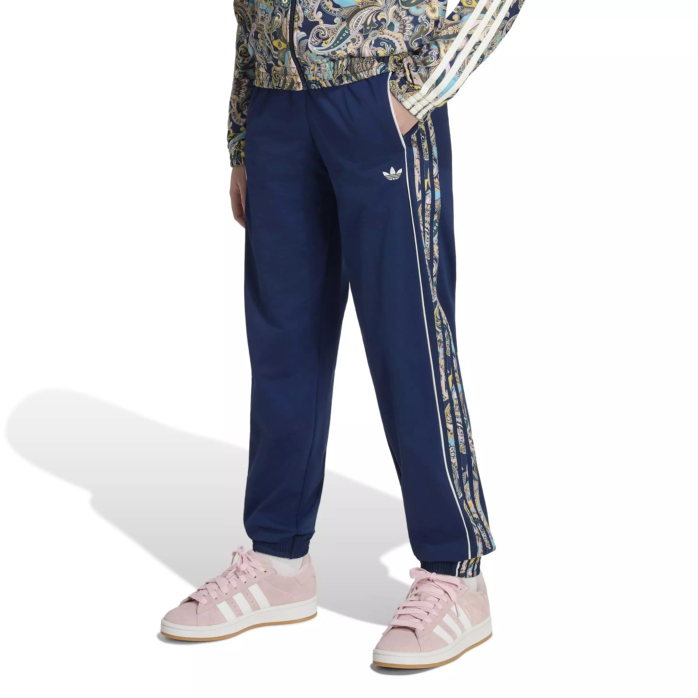 adidas Originals Big Girls' Loose Paisley Track Pants - Navy - NAVY