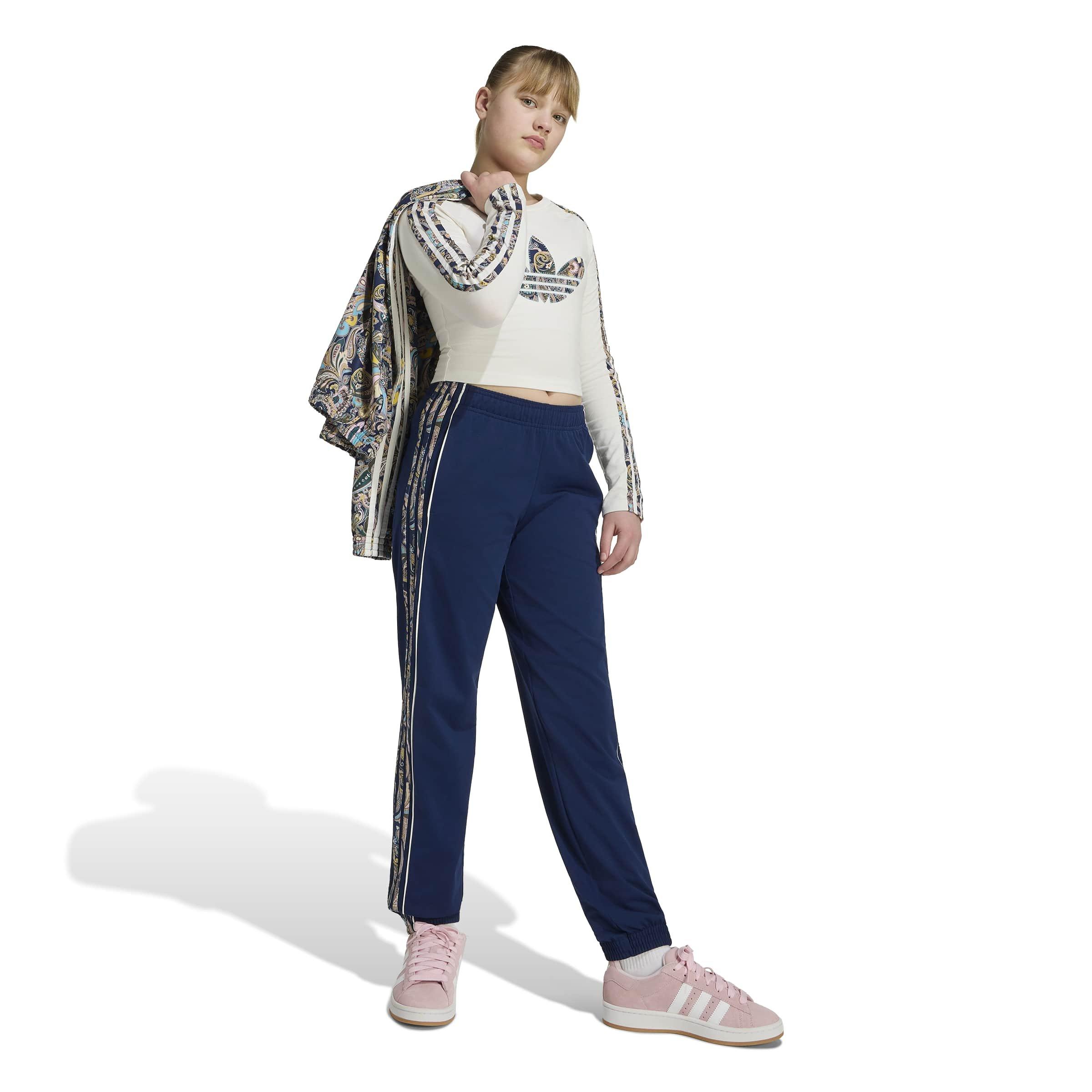 adidas Originals Big Girls' Loose Paisley Track Pants - Navy - NAVY Thumbnail View 5