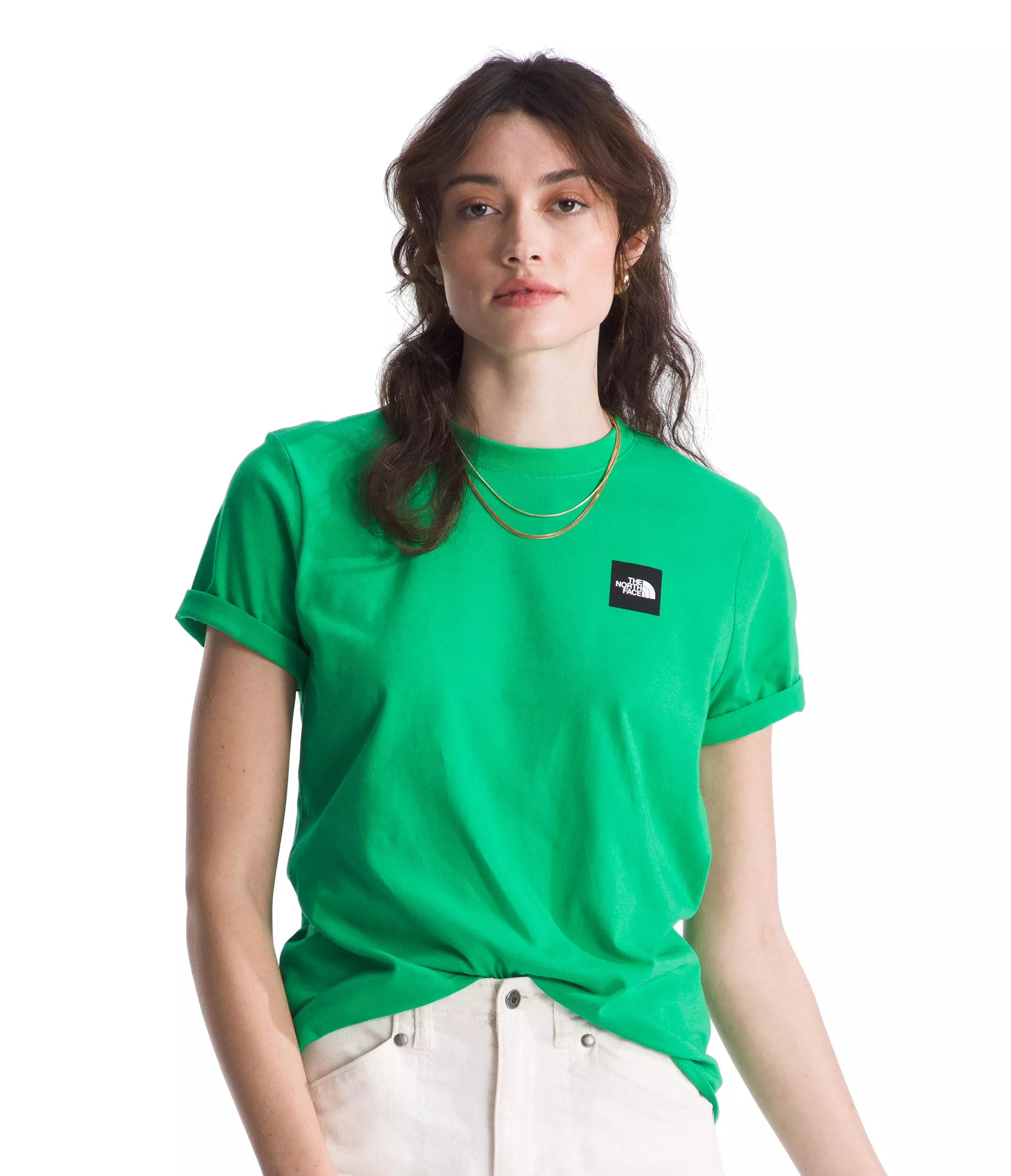 The North Face Women's Short Sleeve Box Logo Tee - GREEN